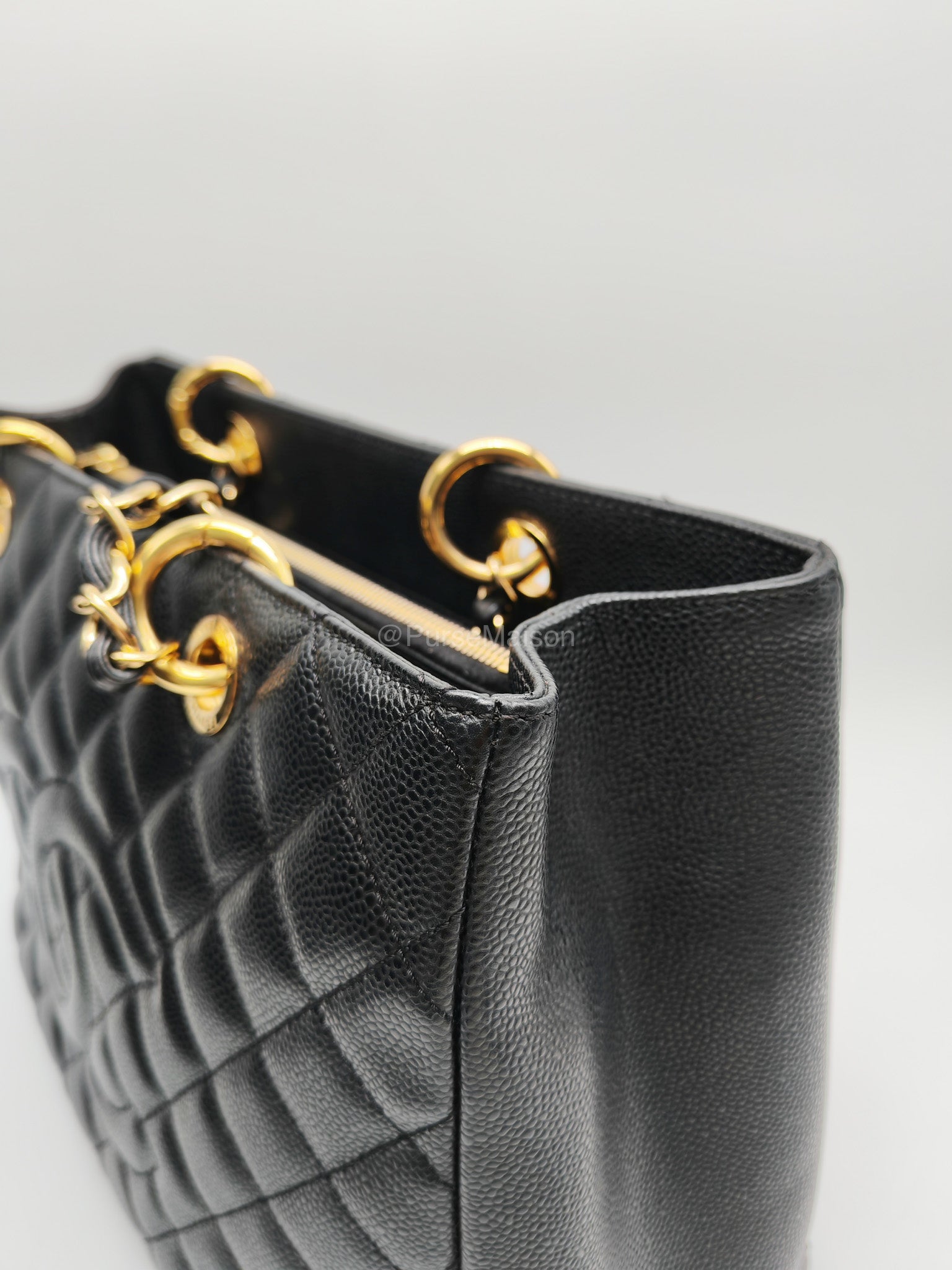 Chanel Grand Shopping Tote (GST) in Black Caviar Leather and Gold Hardware Series 21