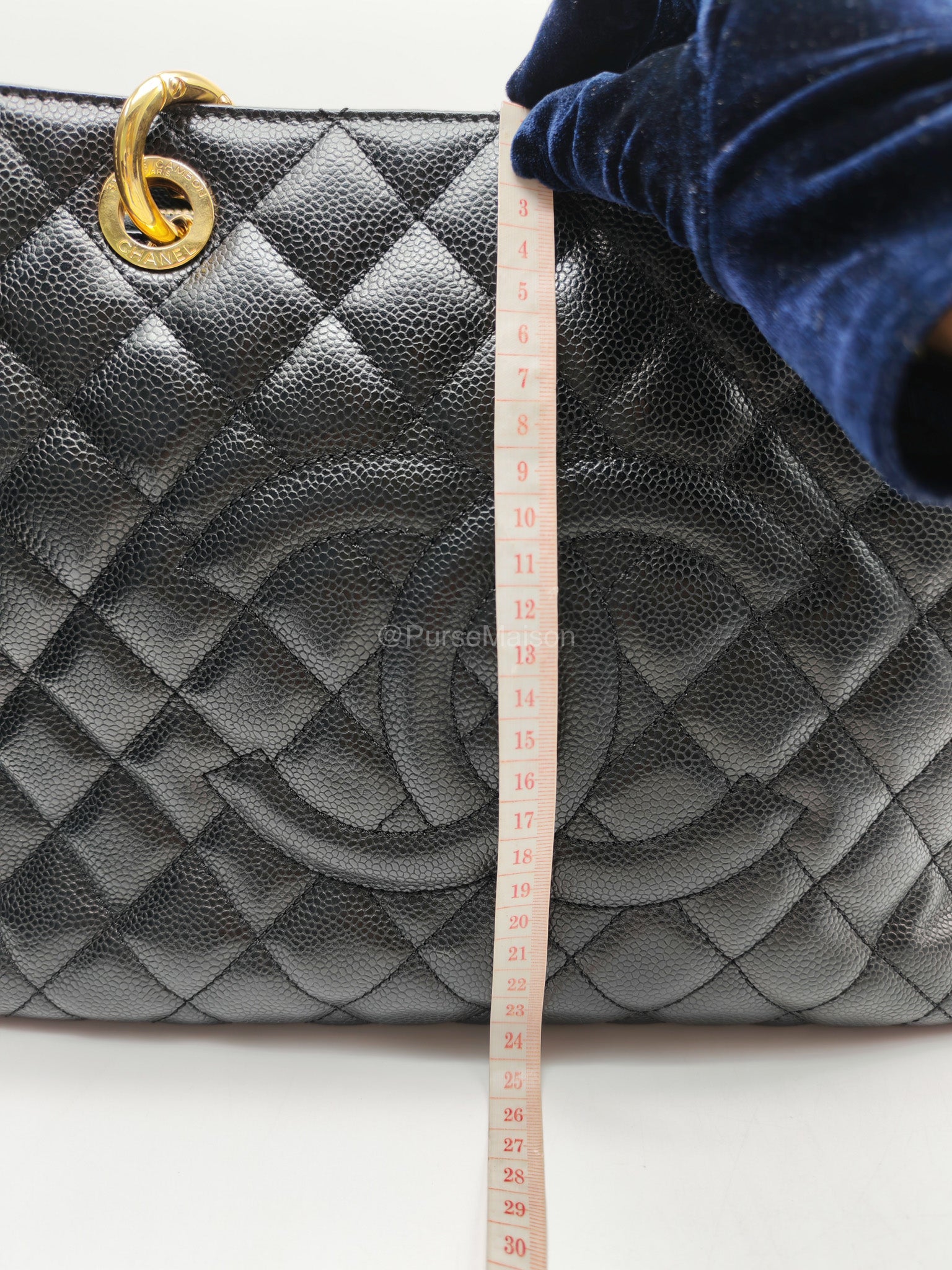 Chanel Grand Shopping Tote (GST) in Black Caviar Leather and Gold Hardware Series 21