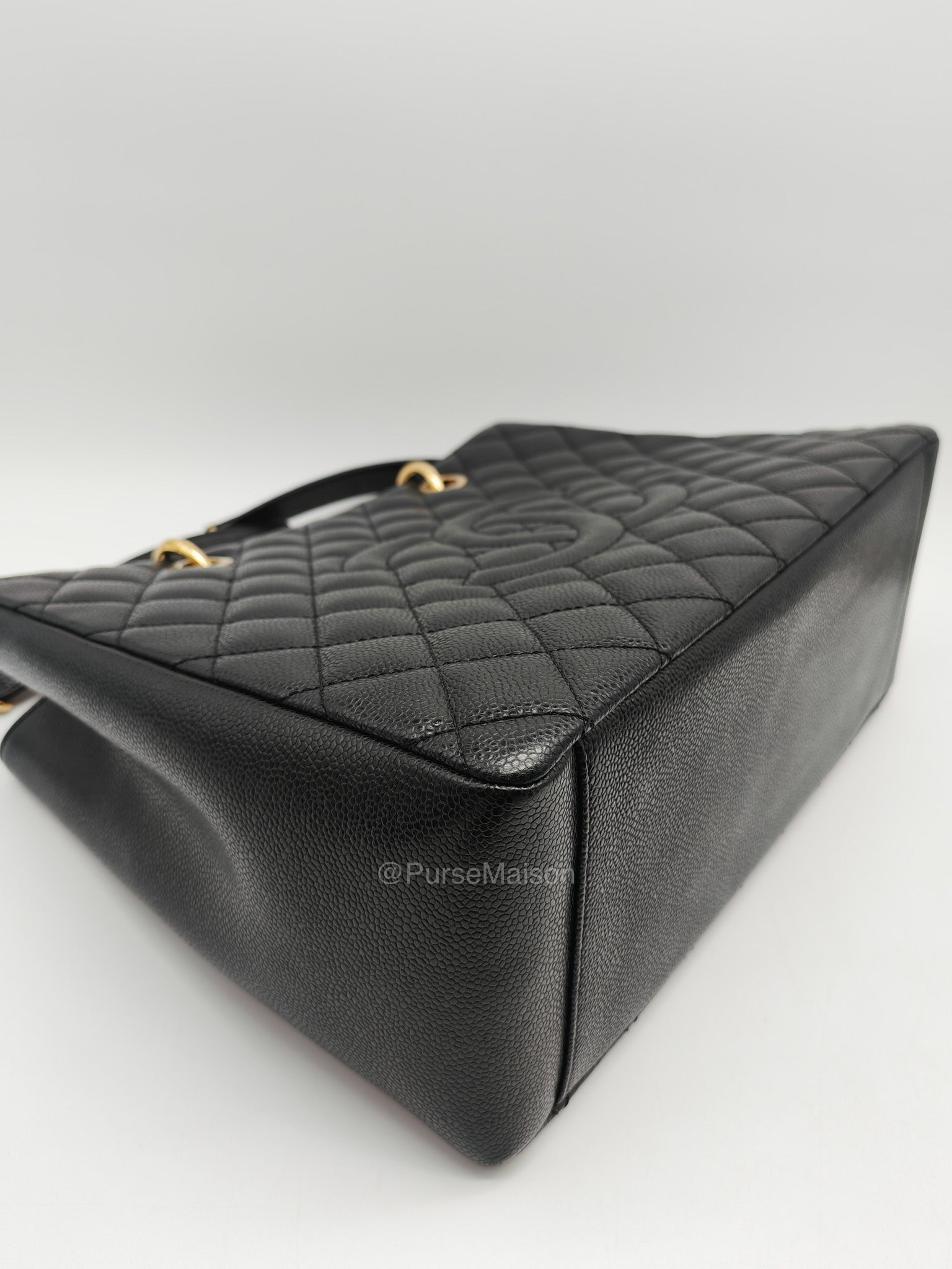 Chanel Grand Shopping Tote (GST) in Black Caviar Leather and Gold Hardware Series 18