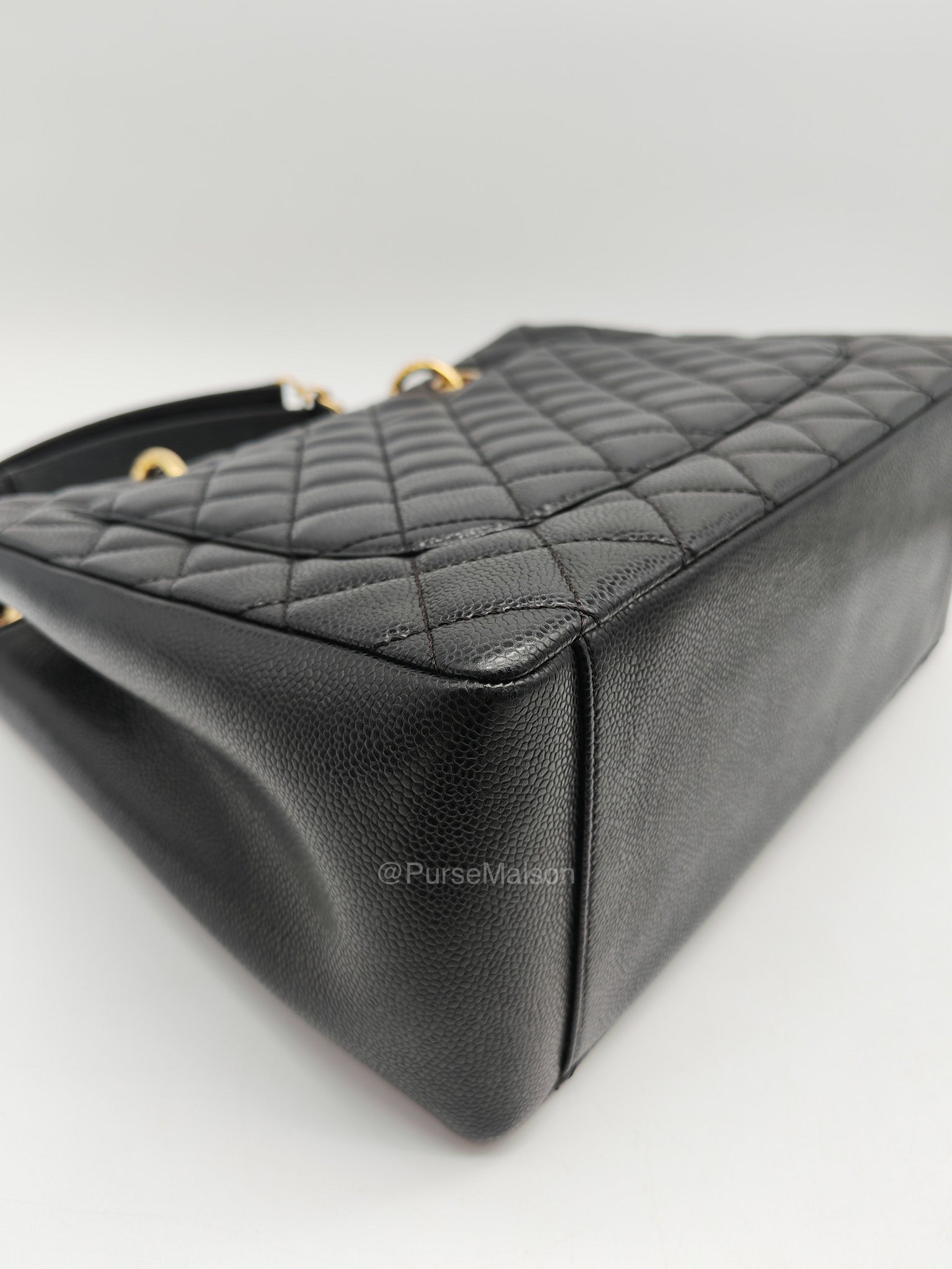 Chanel Grand Shopping Tote (GST) in Black Caviar Leather and Gold Hardware Series 18