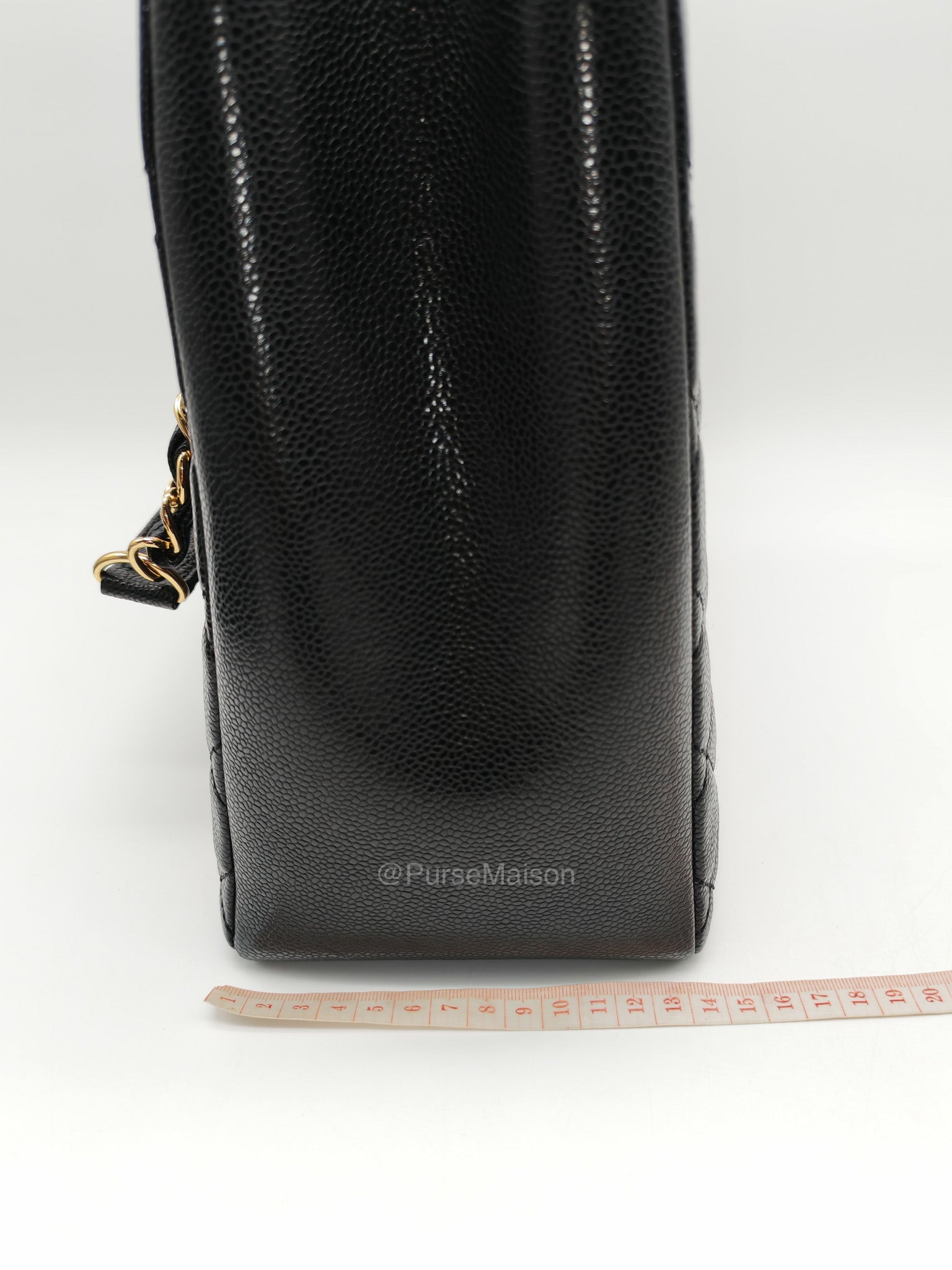 Chanel Grand Shopping Tote (GST) in Black Caviar Leather and Gold Hardware Series 18
