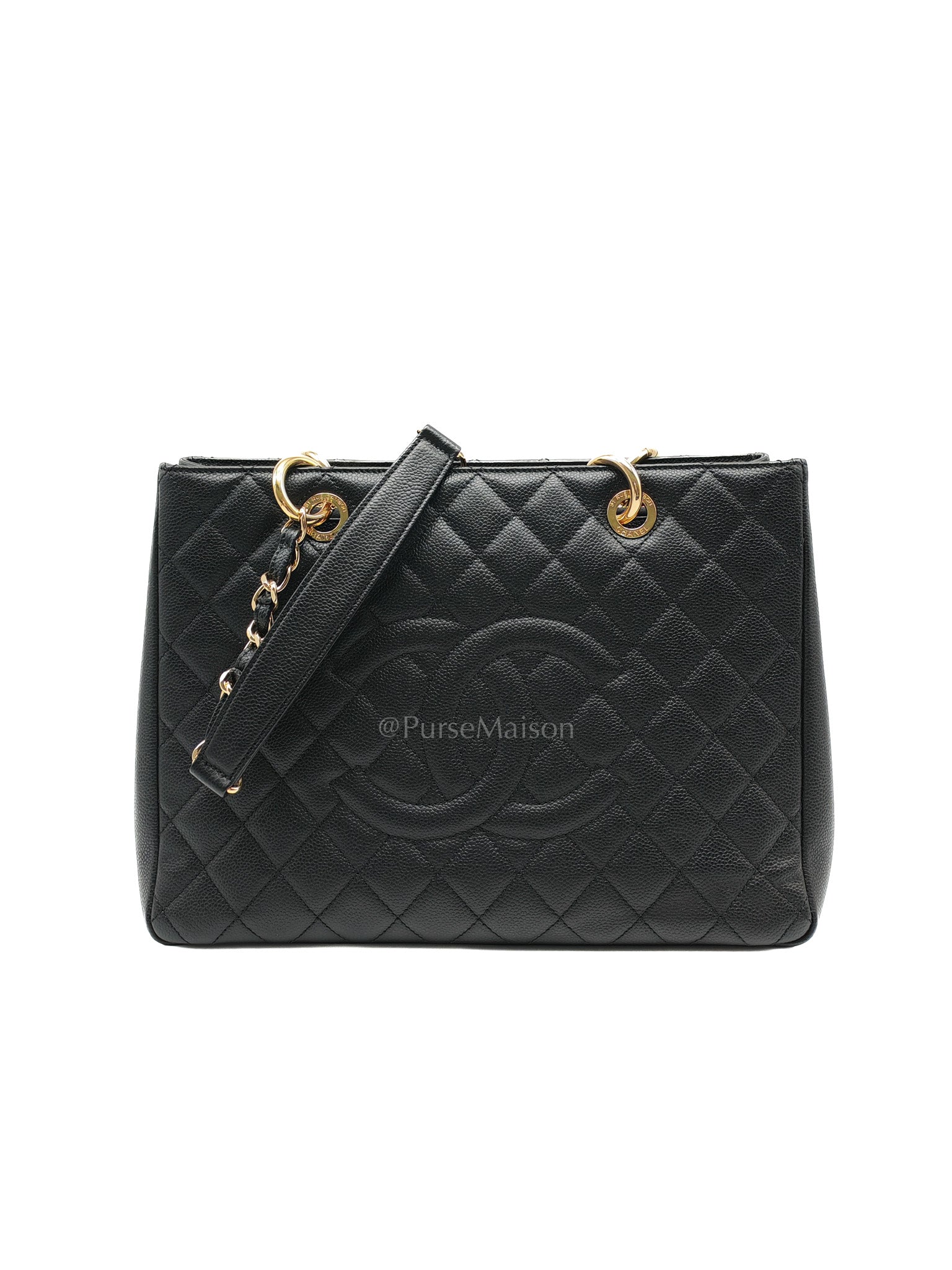 Chanel Grand Shopping Tote (GST) Bag in Black Caviar Leather Gold Hardware Series (17****58)