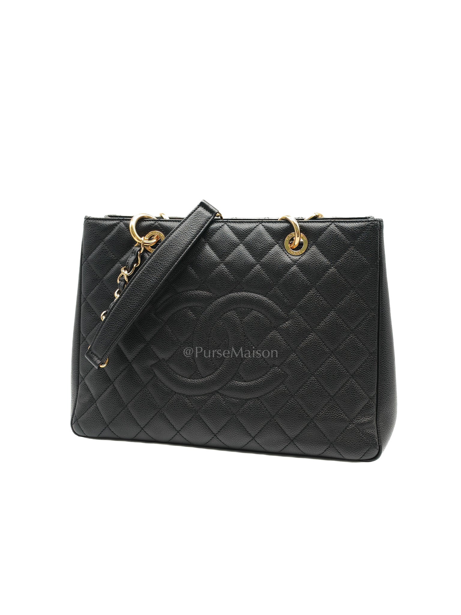 Chanel Grand Shopping Tote (GST) Bag in Black Caviar Leather Gold Hardware Series (17****58)