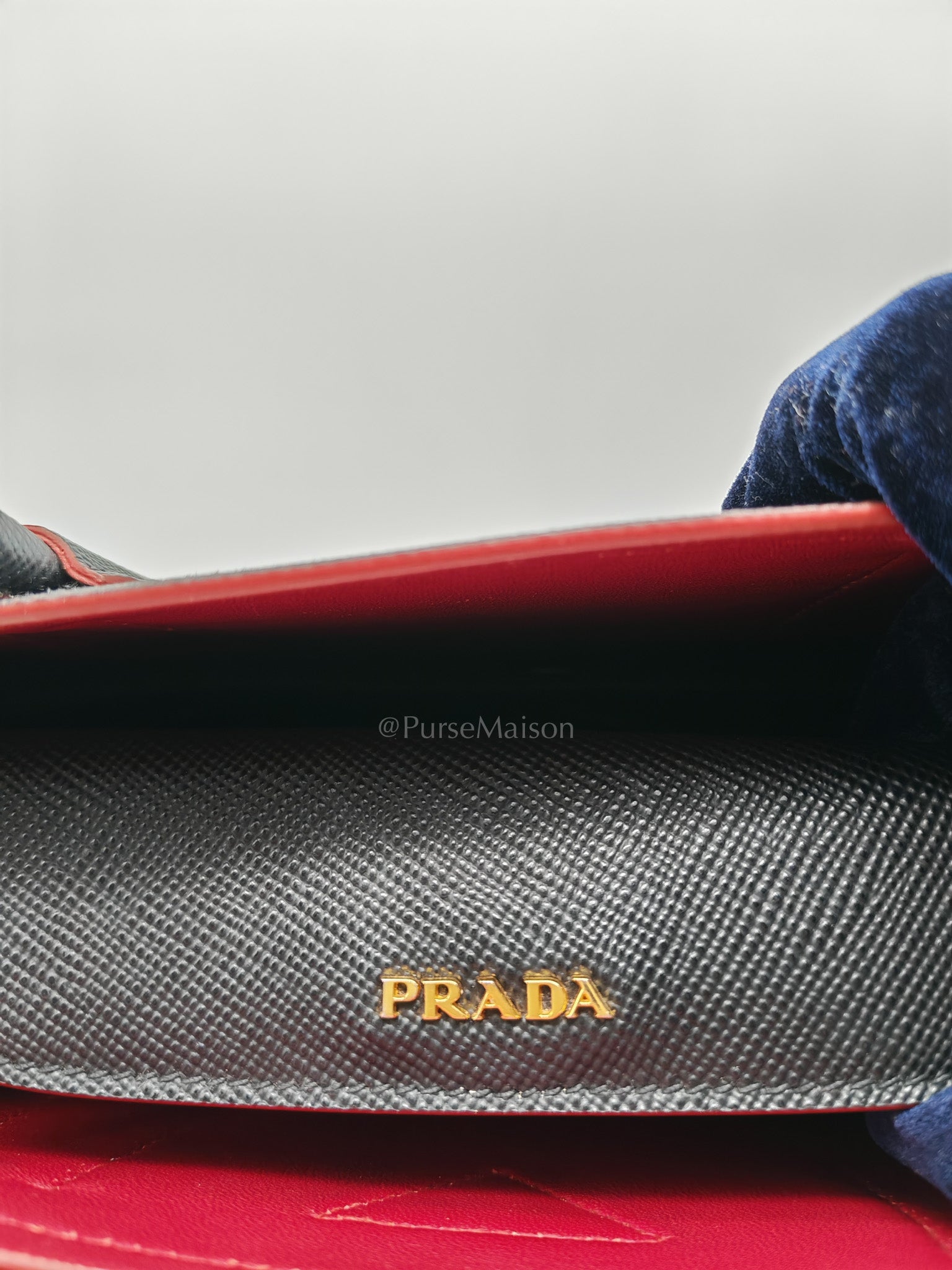 Prada Double Bag in Black Saffiano Cuir Leather and Gold Hardware | Purse Maison Luxury Bags Shop