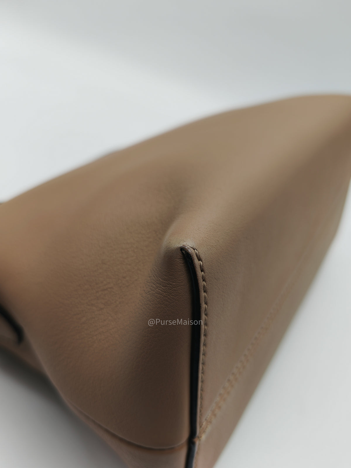 Fendi By The Way Boston Medium in Tan Calfskin Leather and Silver Hardware