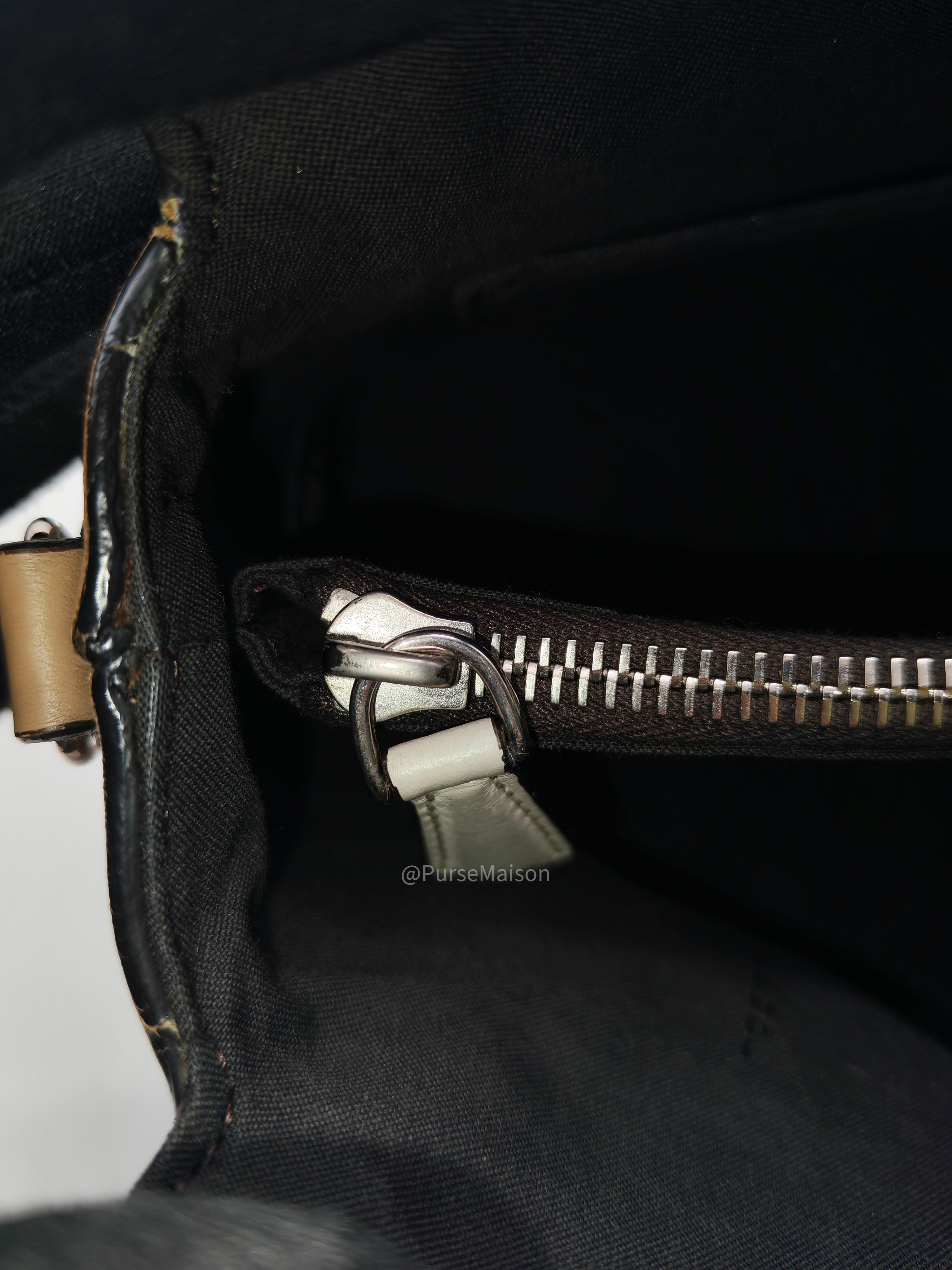 Fendi By The Way Boston Medium in Tan Calfskin Leather and Silver Hardware