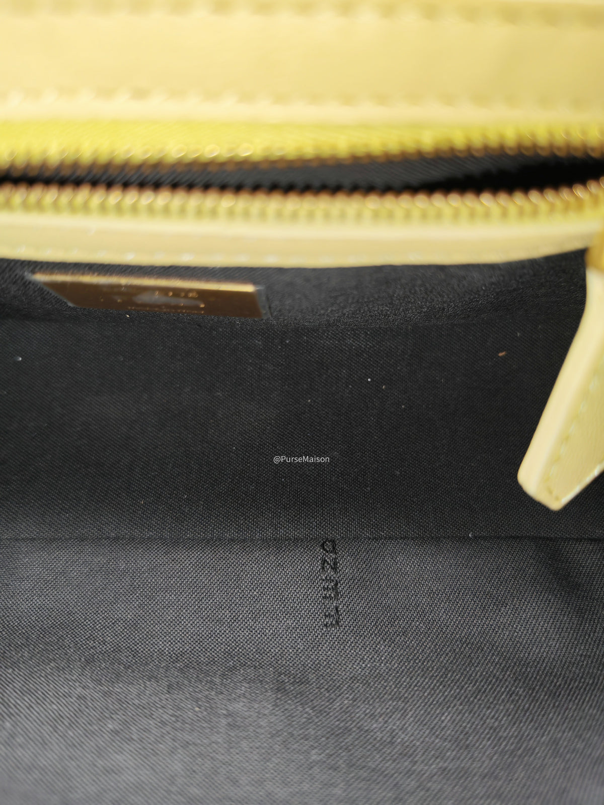Fendi Medium Baguette FF Nappa Leather Gold Hardware Light Yellow