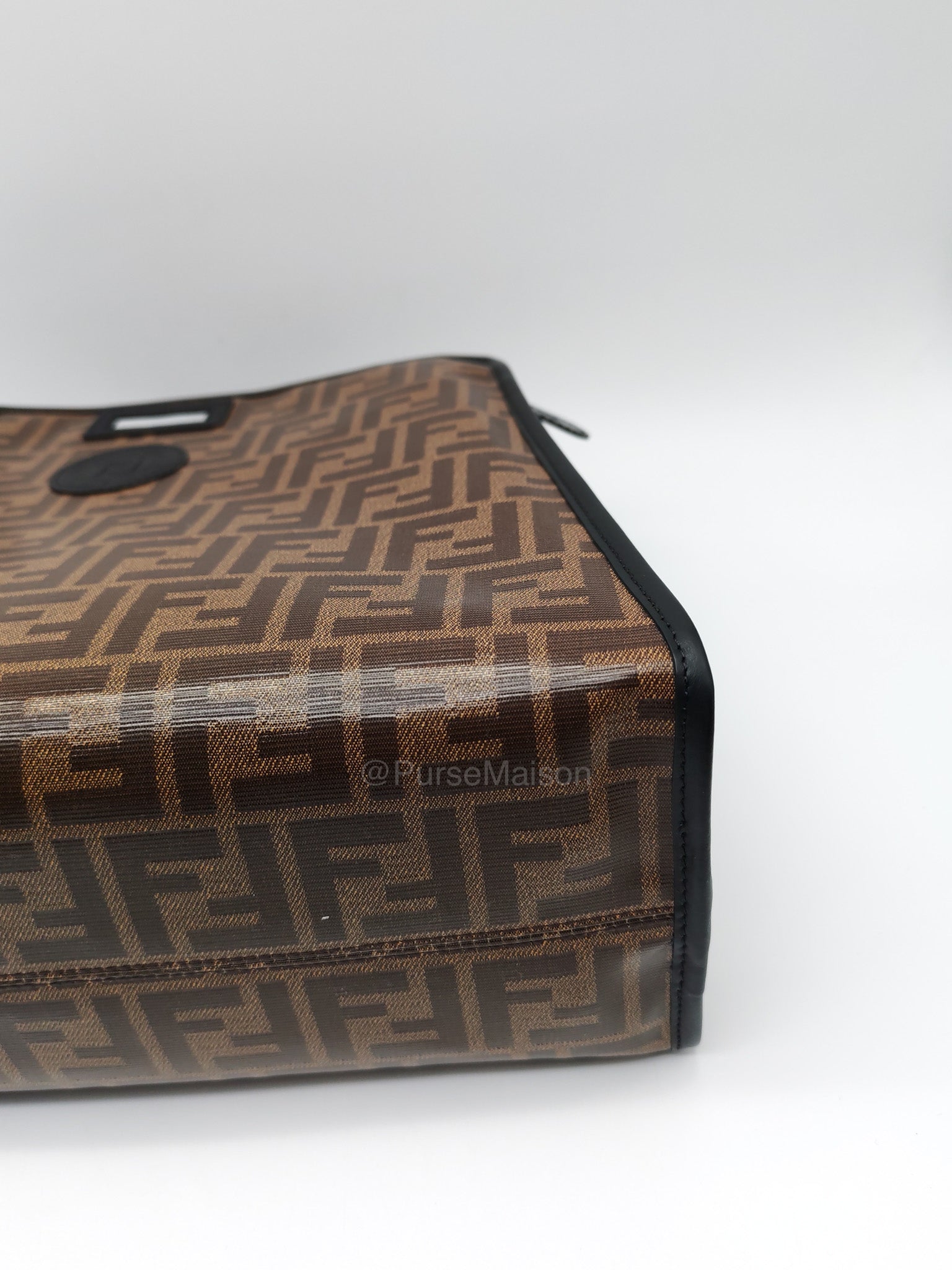 Fendi Peekaboo Defende Cover in Zucca Print Coated Canvas and Gold Hardware