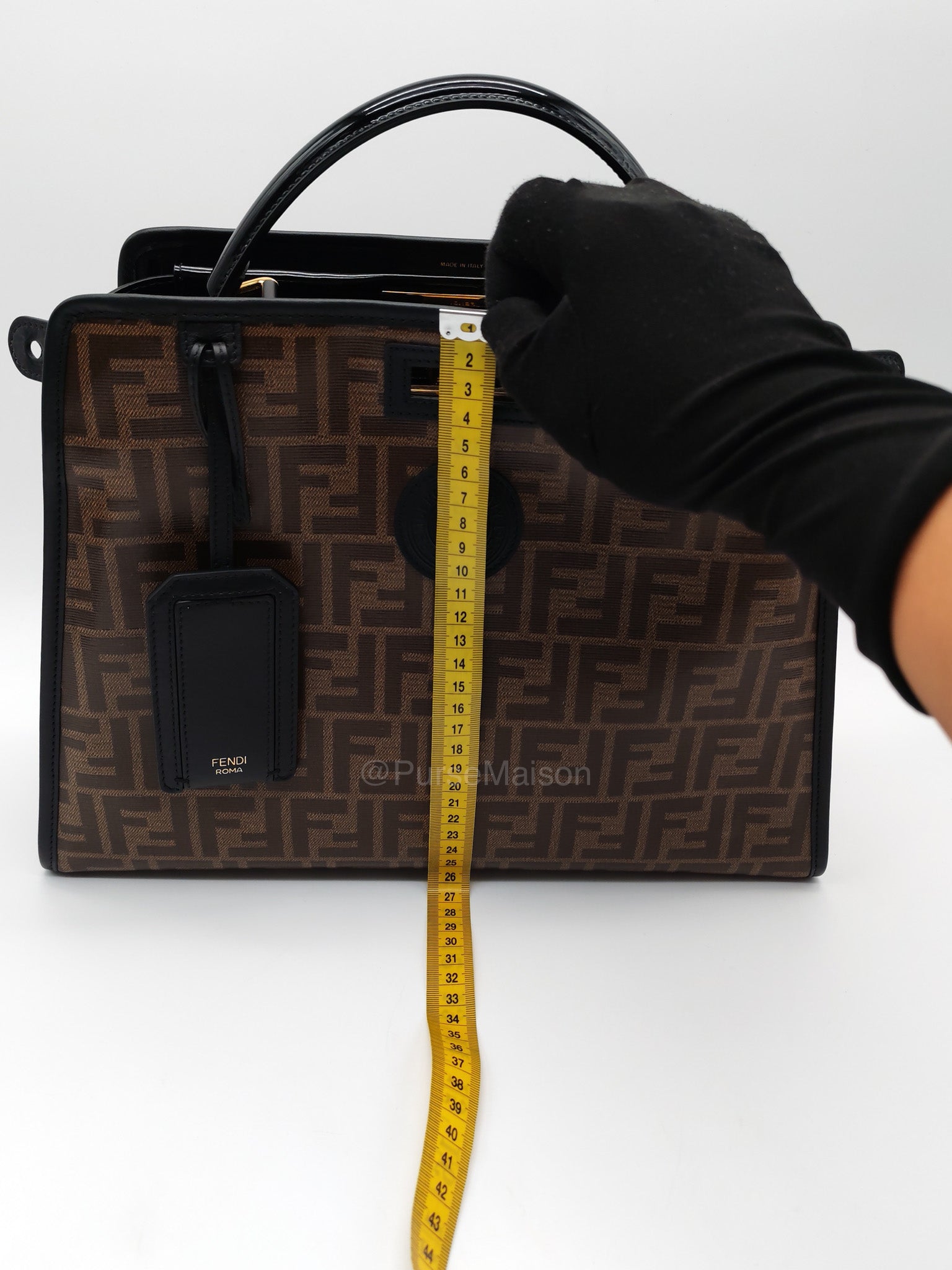 Fendi Peekaboo Defende Cover in Zucca Print Coated Canvas and Gold Hardware