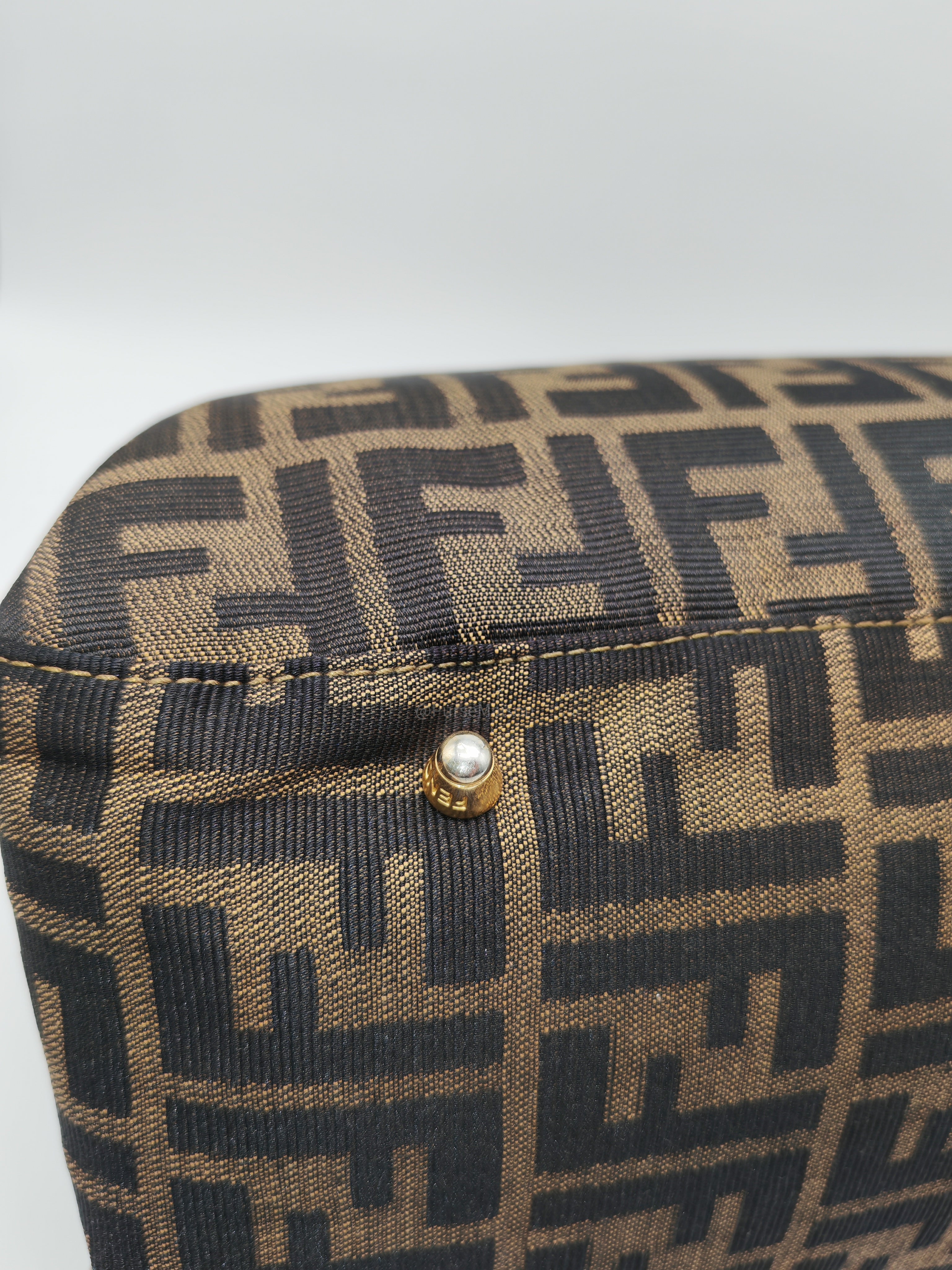 Fendi Twins Tote Bag Large in Zucca FF Monogram Canvas and Gold Hardware