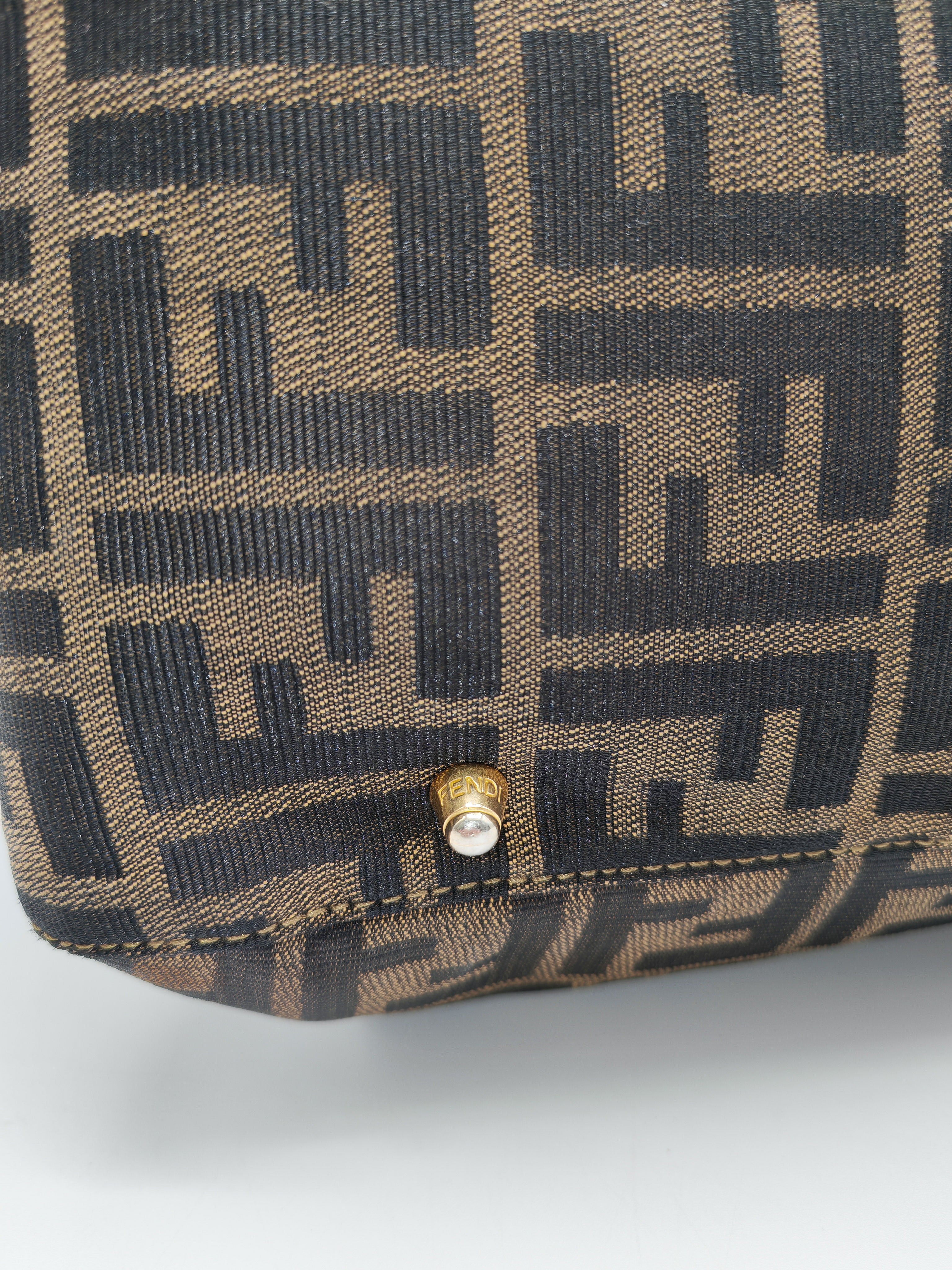 Fendi Twins Tote Bag Large in Zucca FF Monogram Canvas and Gold Hardware