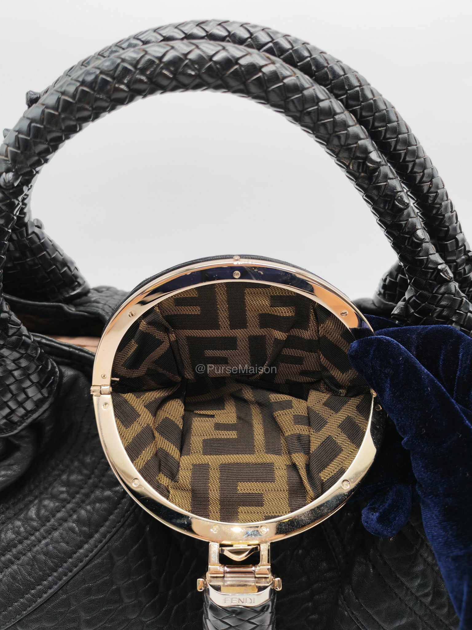 Fendi Spy Bag in Black Nappa Nuvolata Leather
