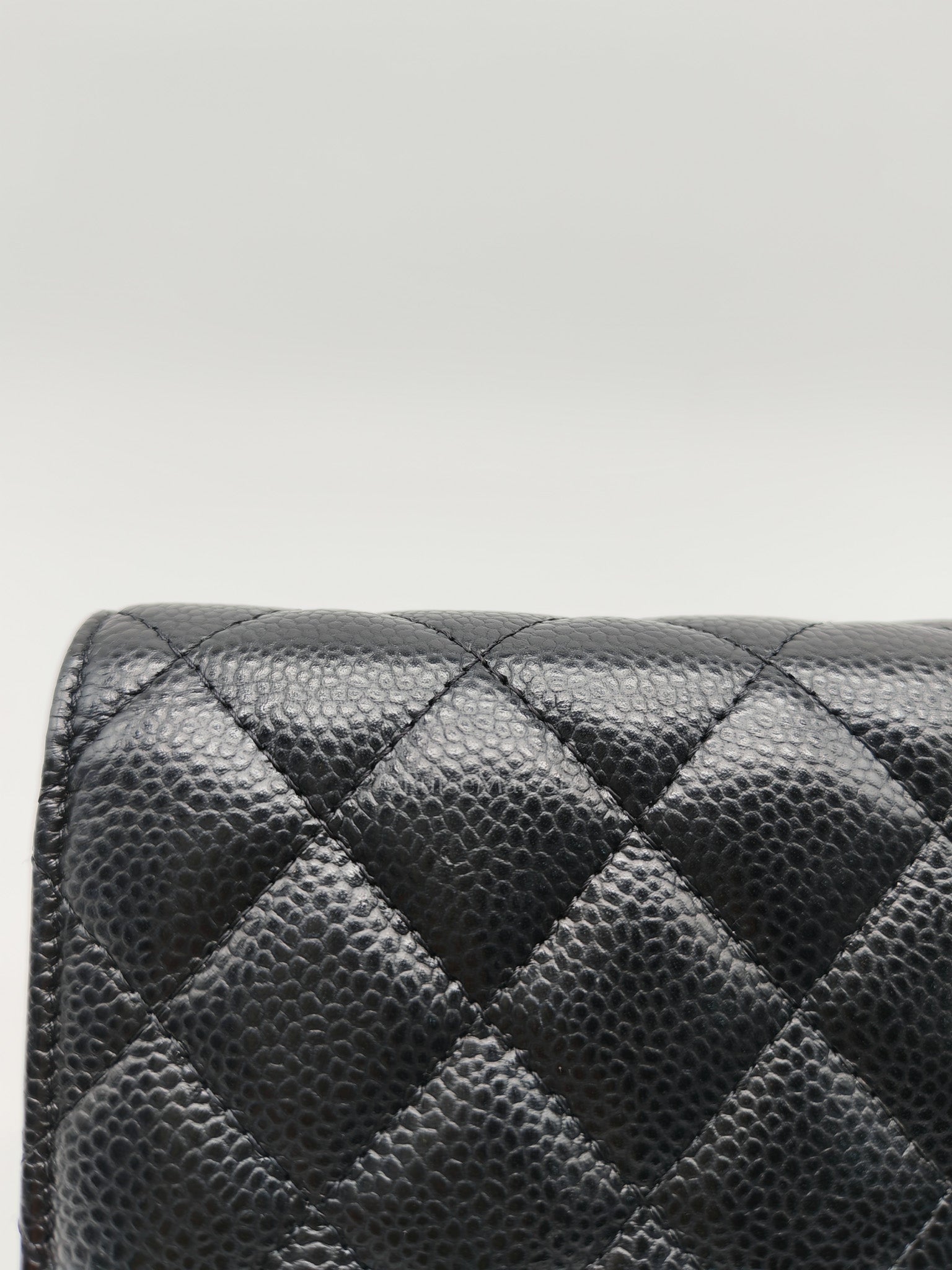 Chanel Classic Wallet on Chain in Black Quilted Caviar Leather and Gold Hardware Microchip