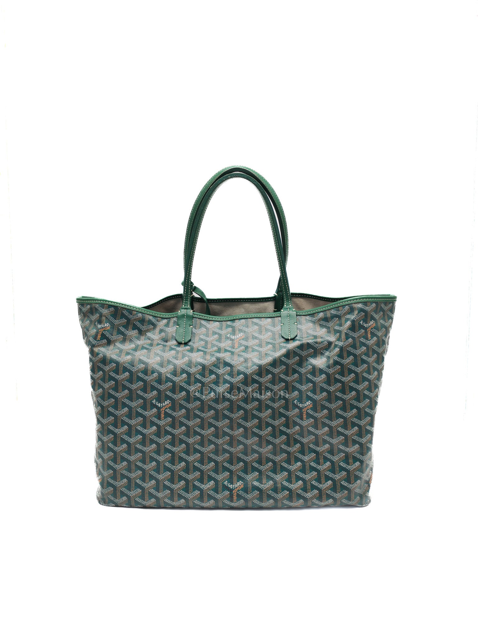 Goyard Saint Louis PM Tote Bag in Green Goyardine Canvas