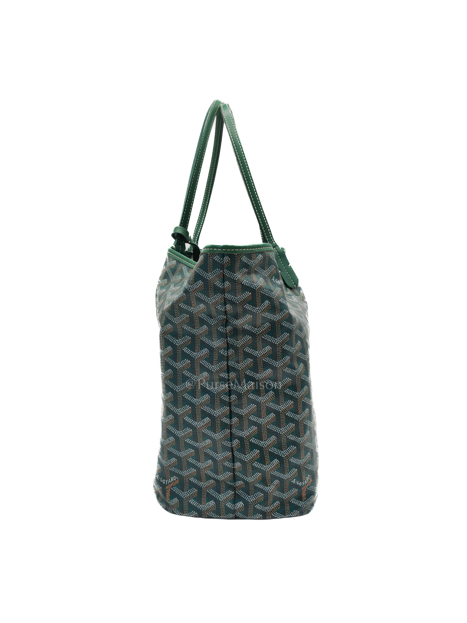 Goyard Saint Louis PM Tote Bag in Green Goyardine Canvas