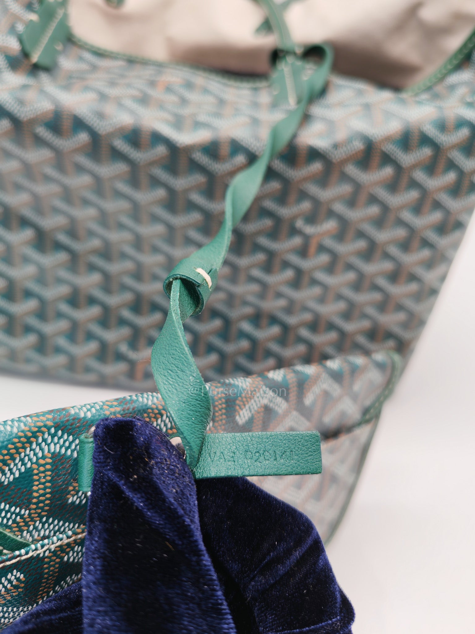 Goyard Saint Louis PM Tote Bag in Green Goyardine Canvas