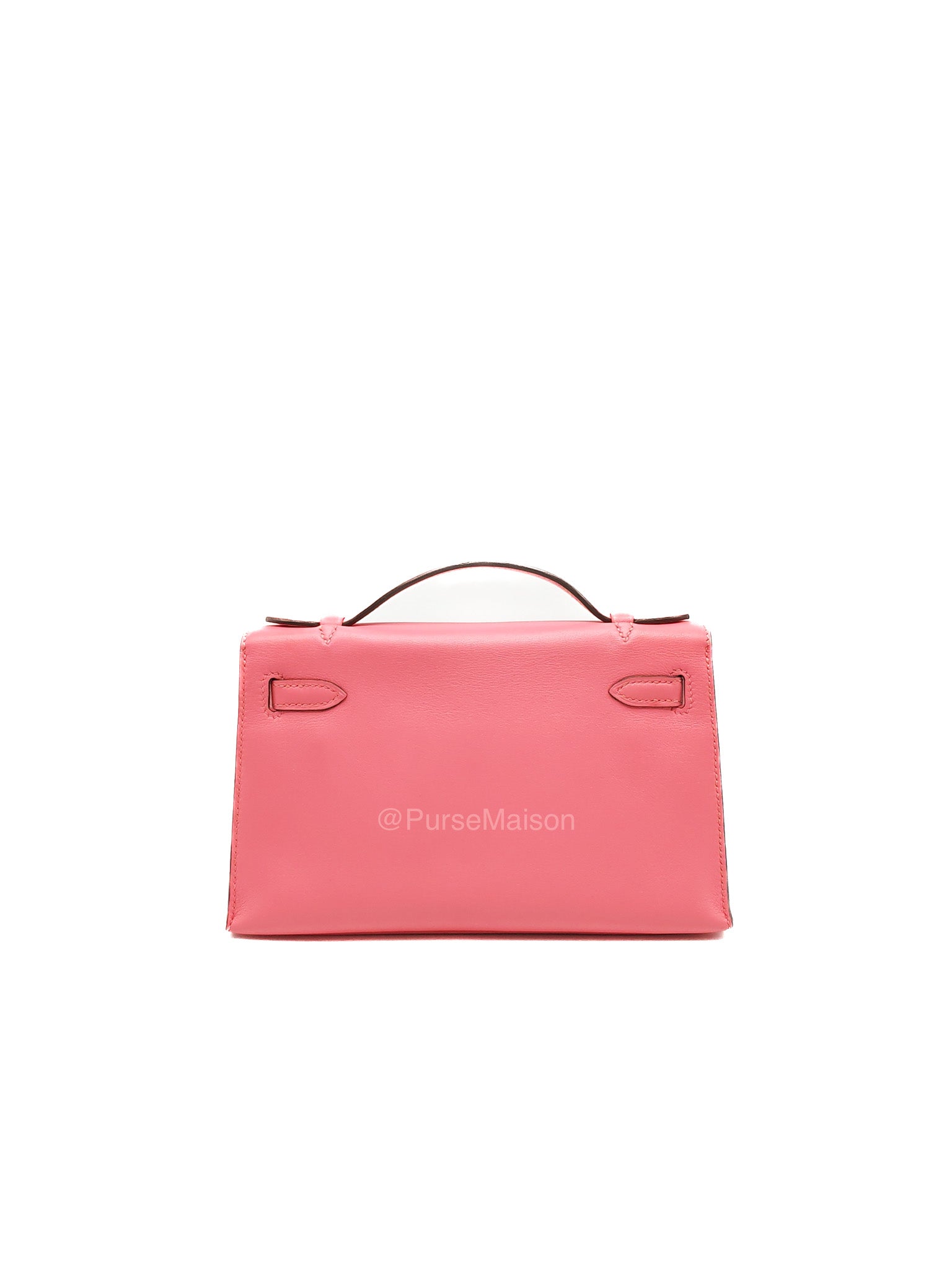 Hermes Kelly Pochette Rose Azalee in Swift Leather and Palladium Hardware Stamp A (2017)