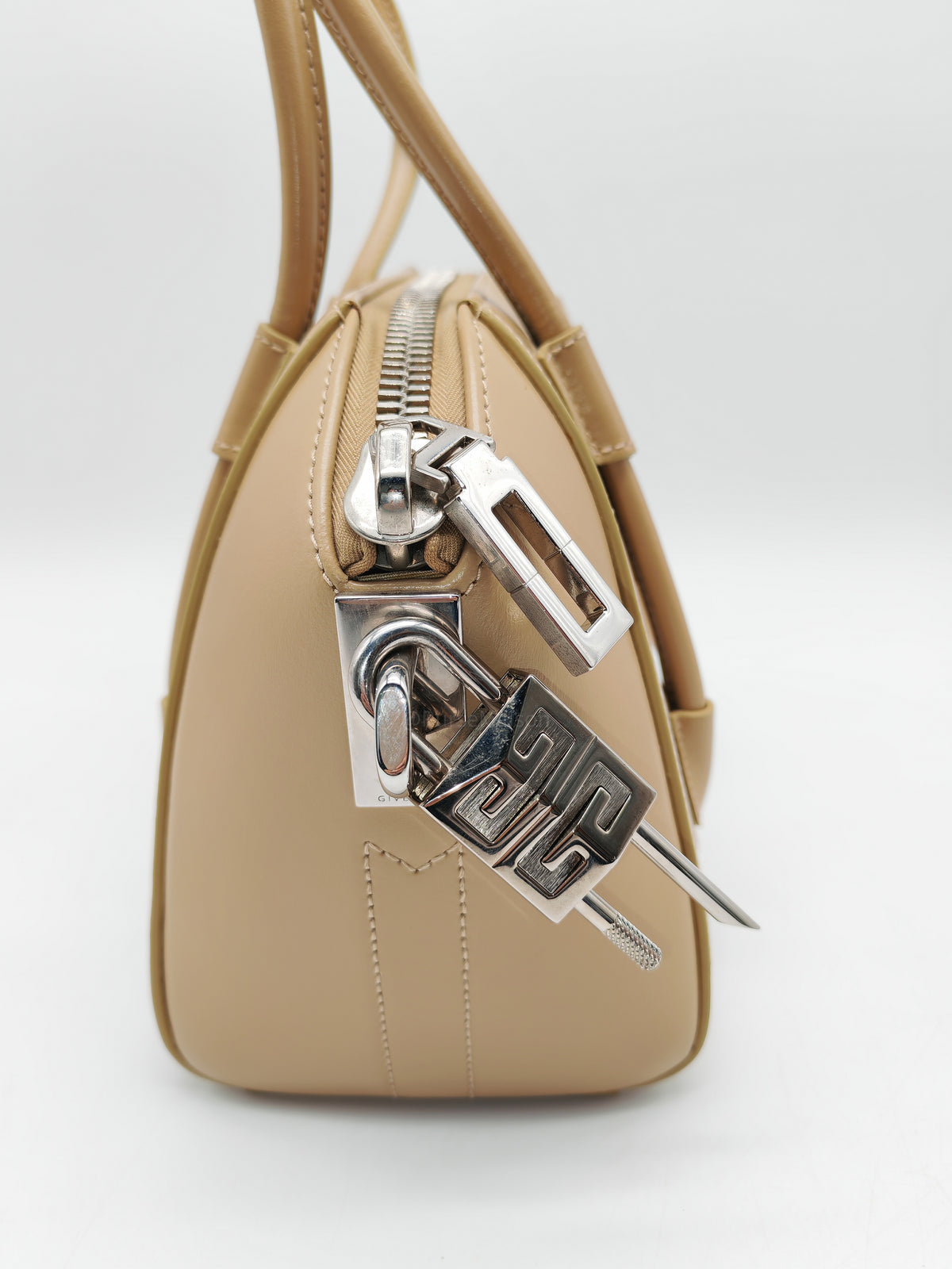 Givenchy Antigona Mini in Beige Box Calfskin Leather and Silver Hardware