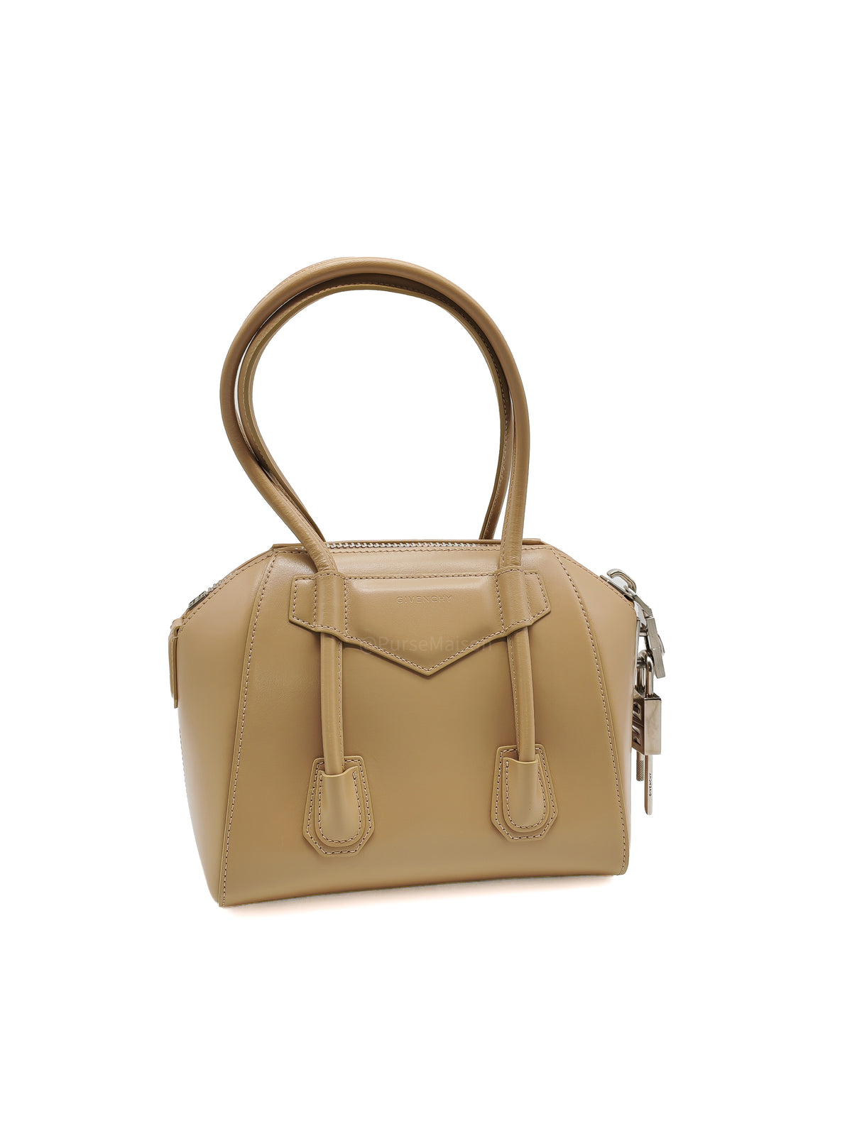 Givenchy Antigona Mini in Beige Box Calfskin Leather and Silver Hardware