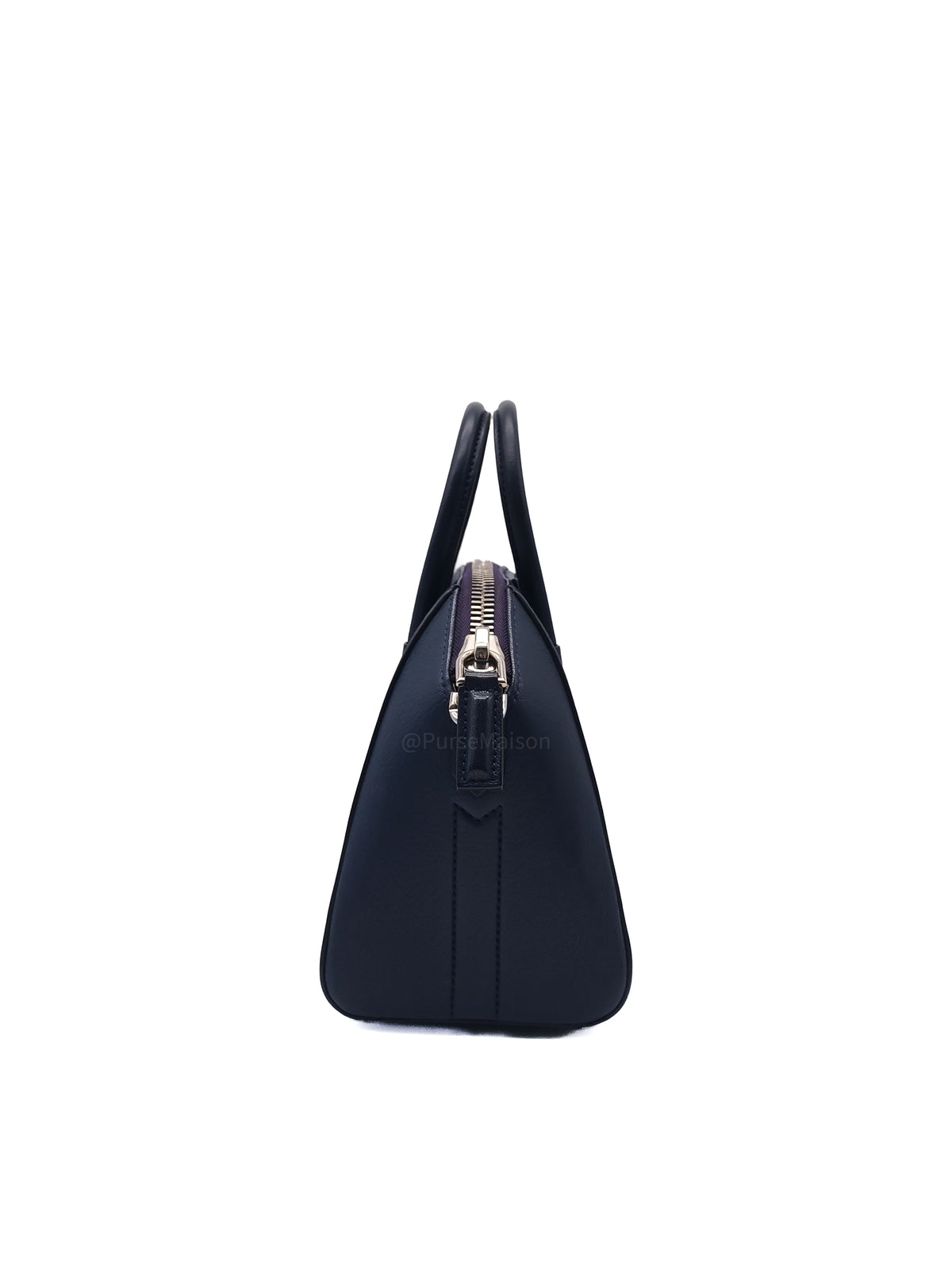Givenchy Antigona Mini in Navy Blue Grained Calfskin Leather and Silver Hardware
