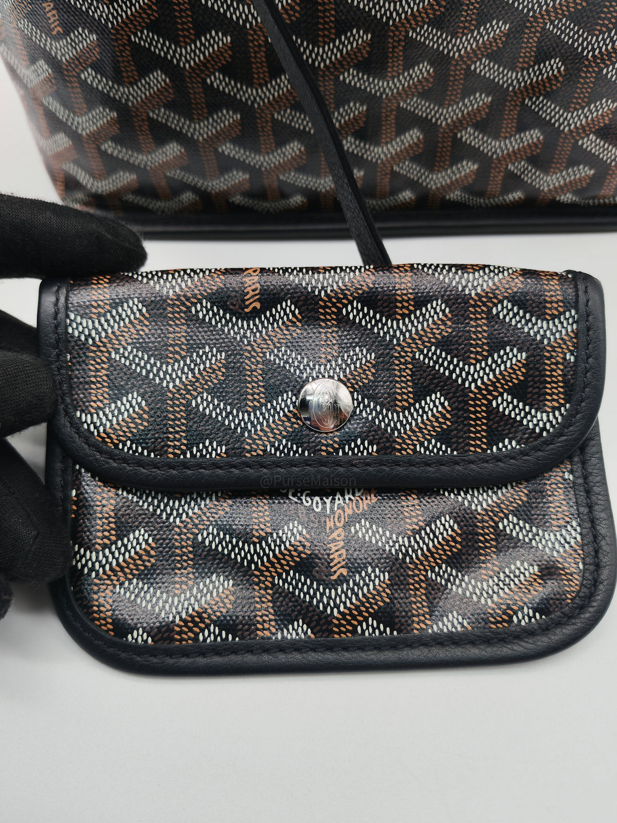 Goyard Mini Anjou in Black Goyardine Canvas