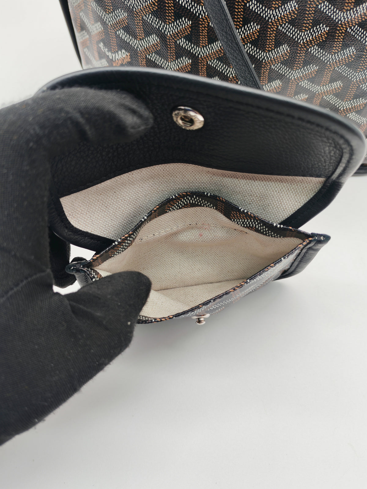 Goyard Mini Anjou in Black Goyardine Canvas