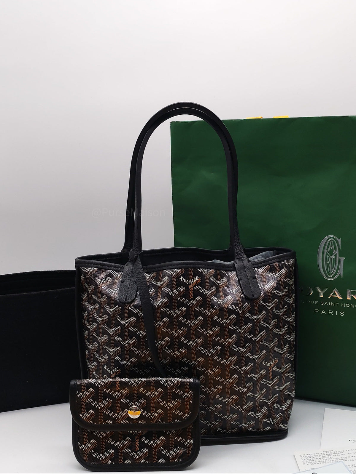 Goyard Mini Anjou in Black Goyardine Canvas