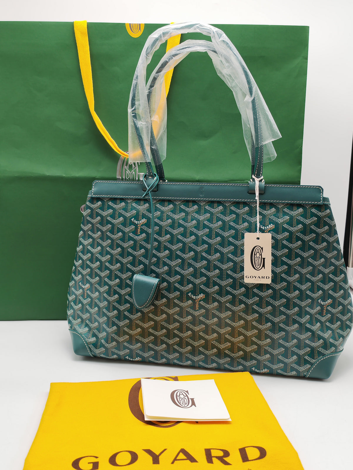 Goyard Bellechase Biaude PM Tote Green Bag Goyardine Canvas