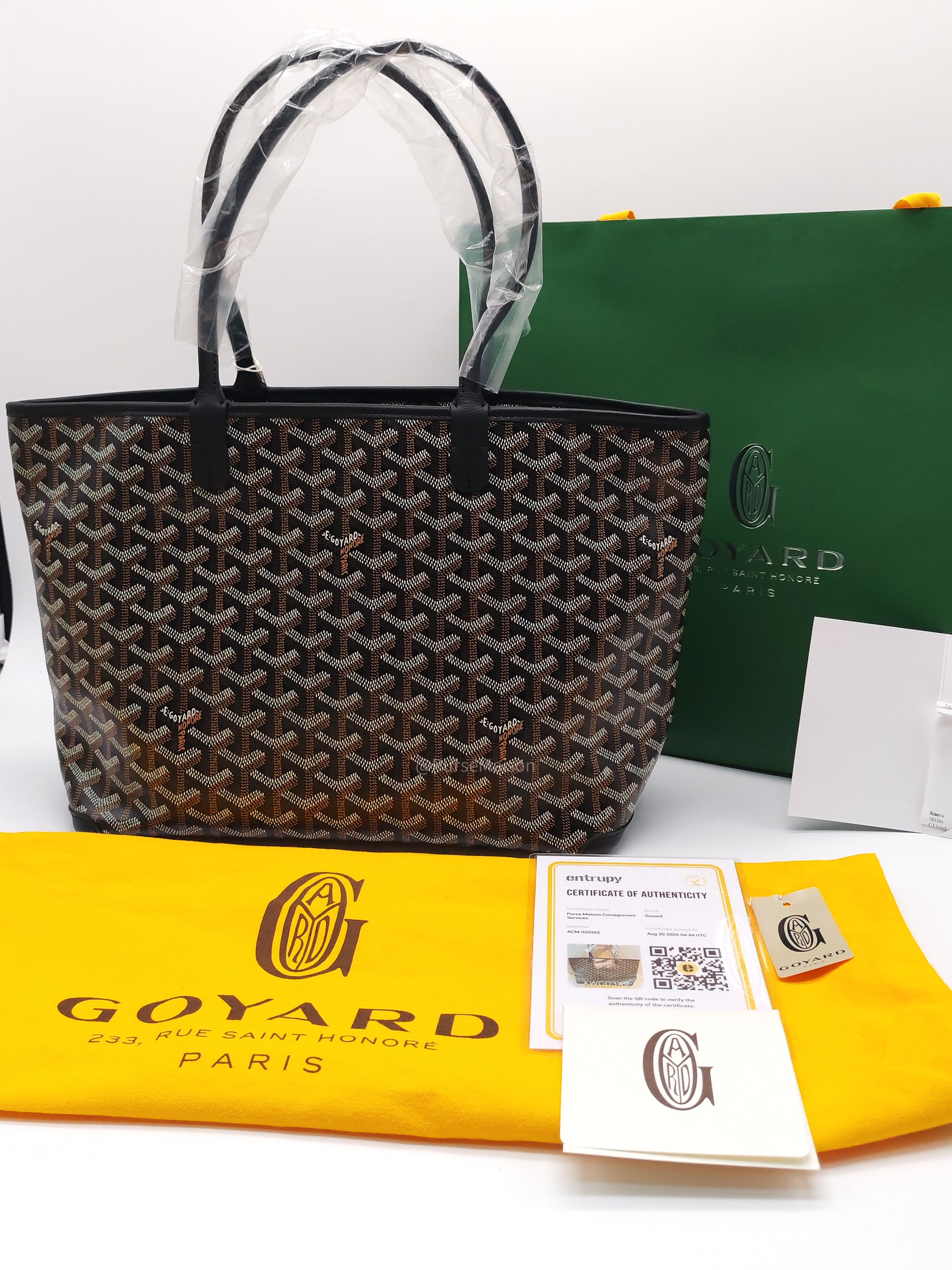 Goyard Artois PM Tote Bag in Noir/Black Goyardine Canvas