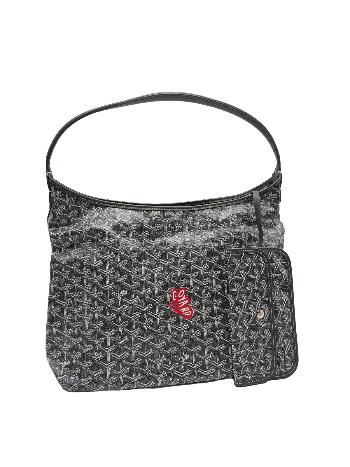 Goyard Boheme Hobo Bag PM in Gray Goyardine Canvas