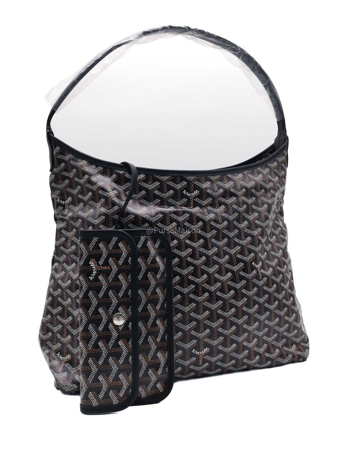Goyard Boheme Hobo Bag PM in Black Goyardine Canvas