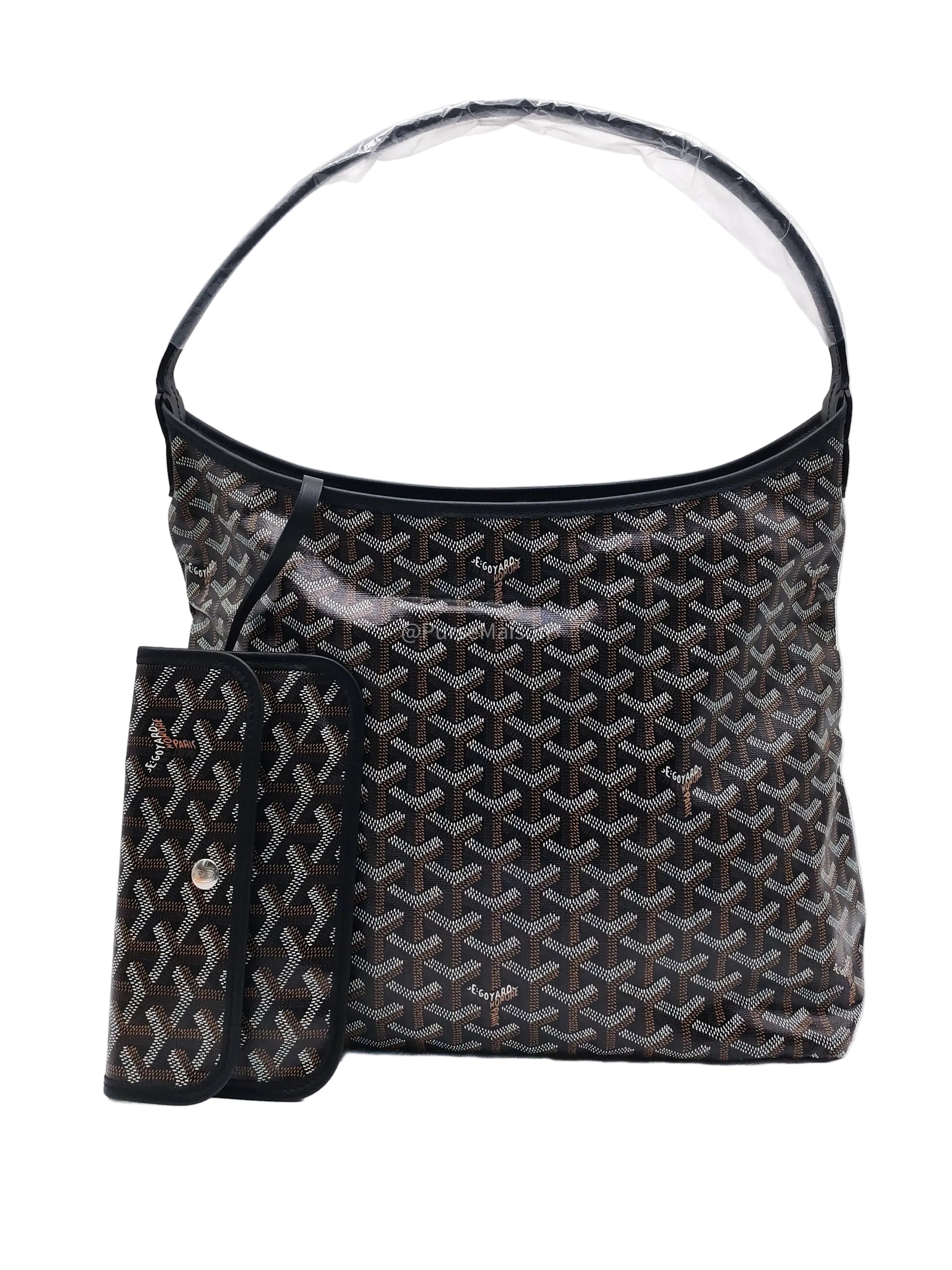 Goyard Boheme Hobo Bag PM in Black Goyardine Canvas