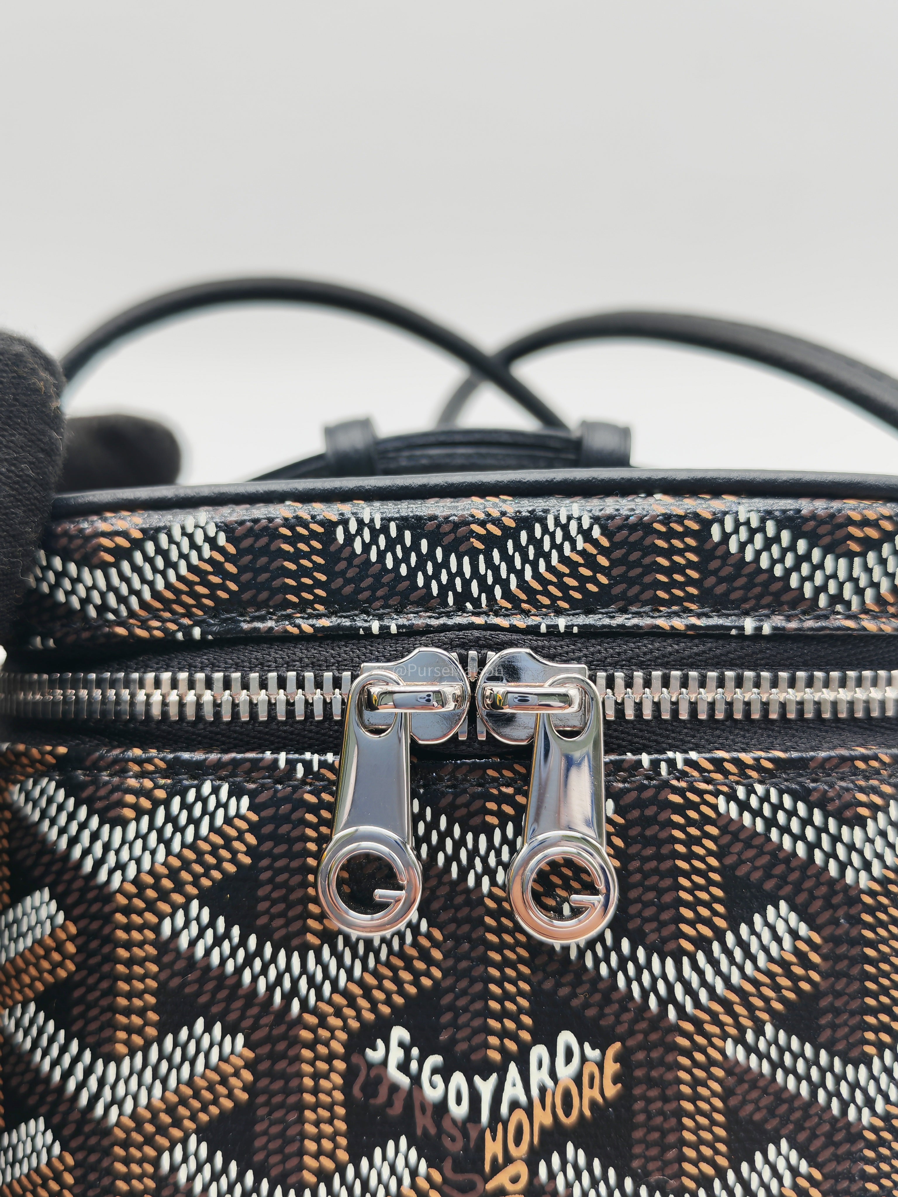 Goyard Muse Nano Vanity Case in Black Goyardine Canvas and Silver Hardware