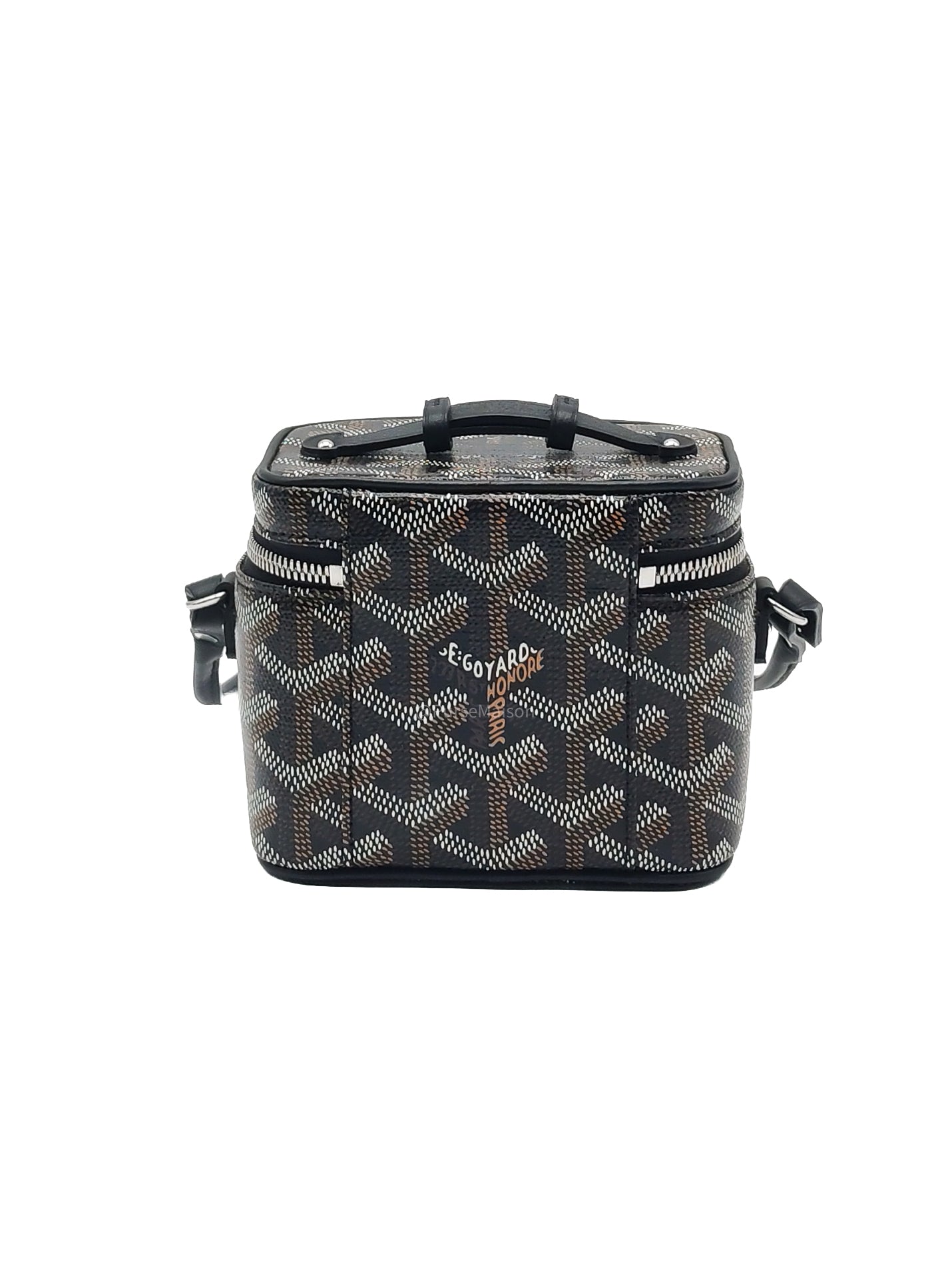 Goyard Muse Nano Vanity Case in Black Goyardine Canvas and Silver Hardware