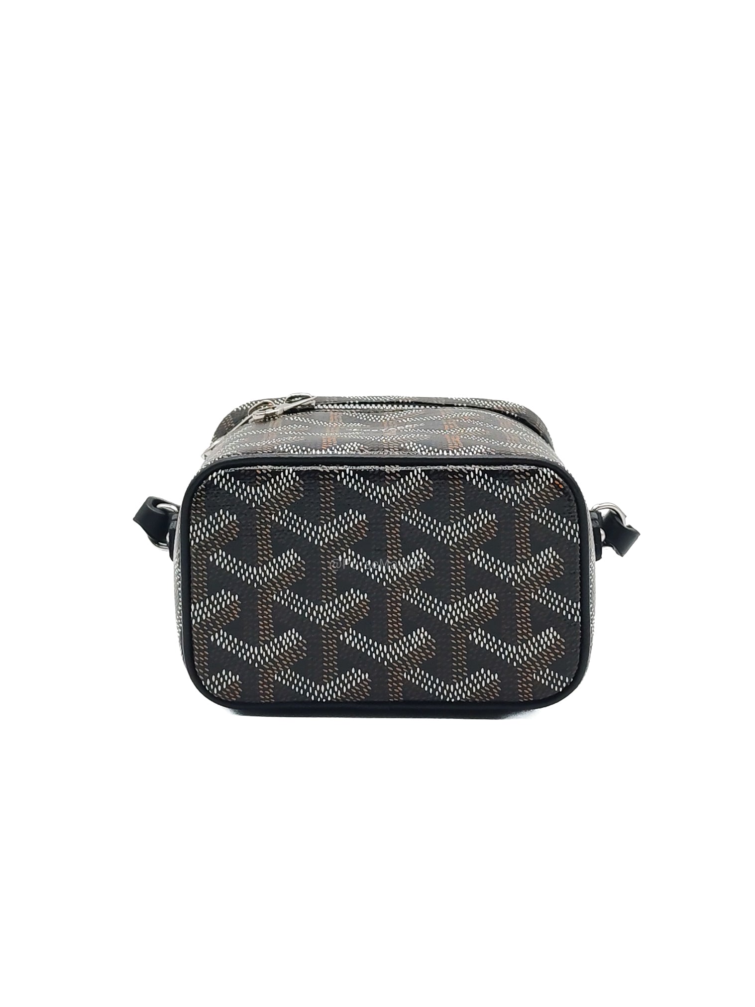 Goyard Muse Nano Vanity Case in Black Goyardine Canvas and Silver Hardware