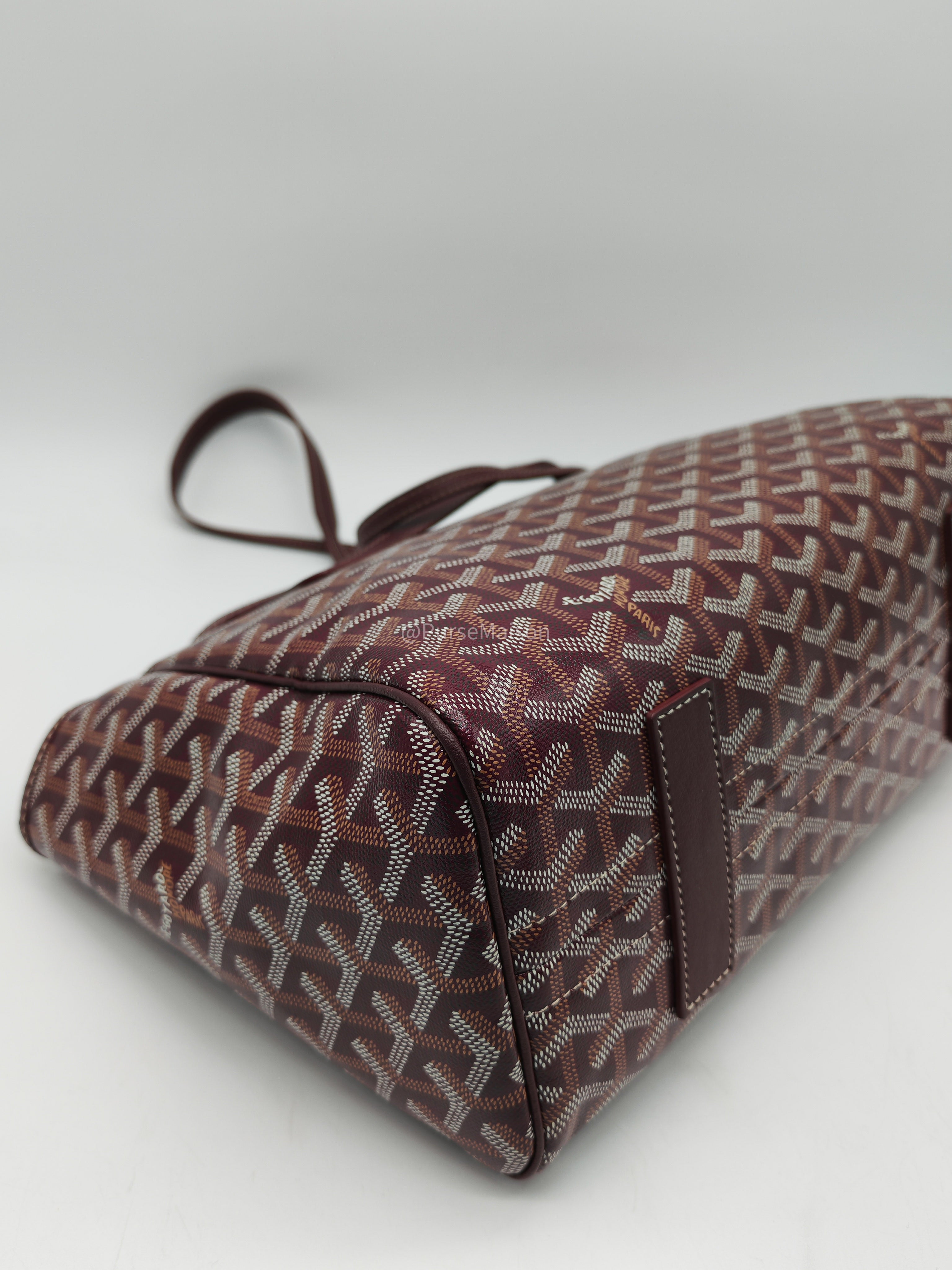 Goyard Rouette Souple Shoulder Bag PM in Burgundy Goyardine Canvas