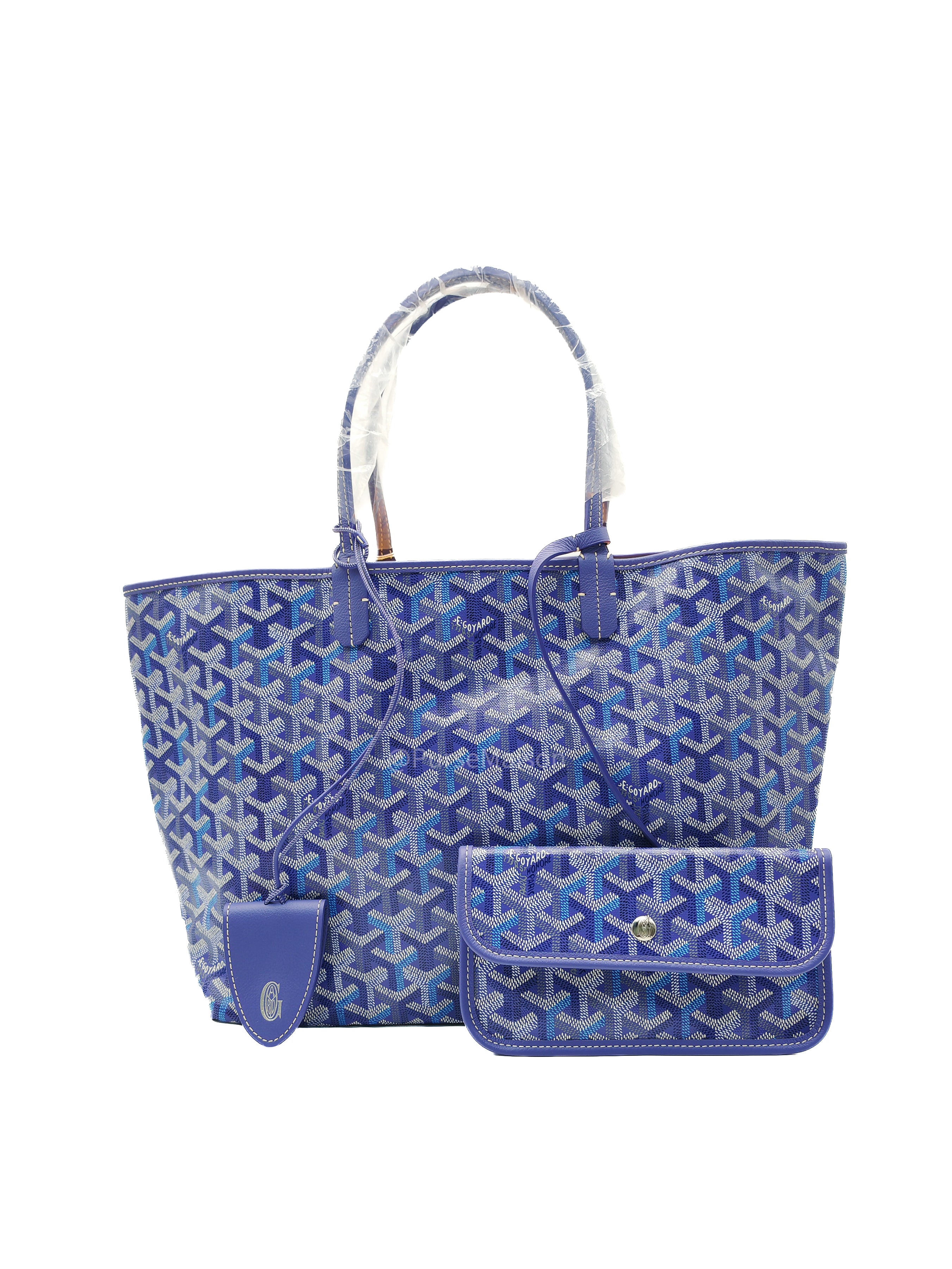 Goyard Saint Louis PM Tote Bag in Multicolored Blueberry Purple Canvas Limited Edition with Croc Universel Clip Charm