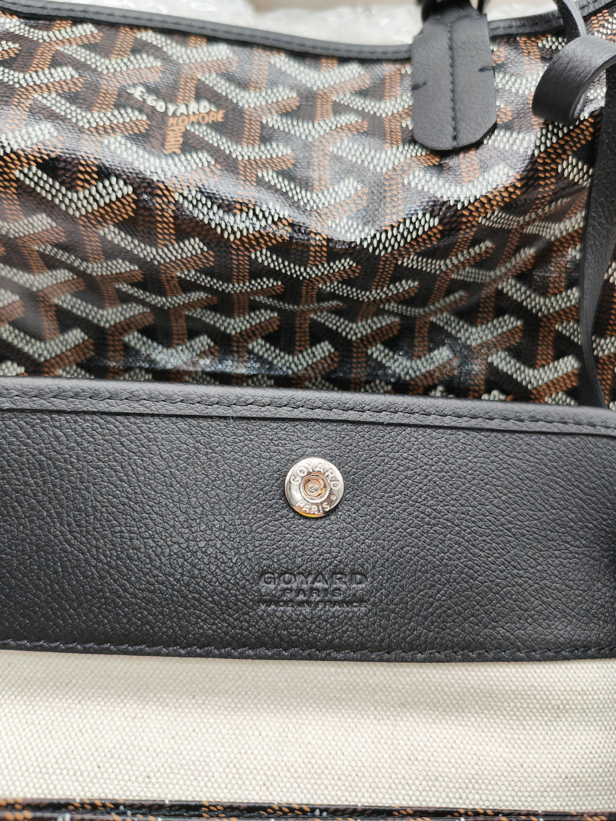 Goyard Saint Louis PM in Black Goyardine Canvas