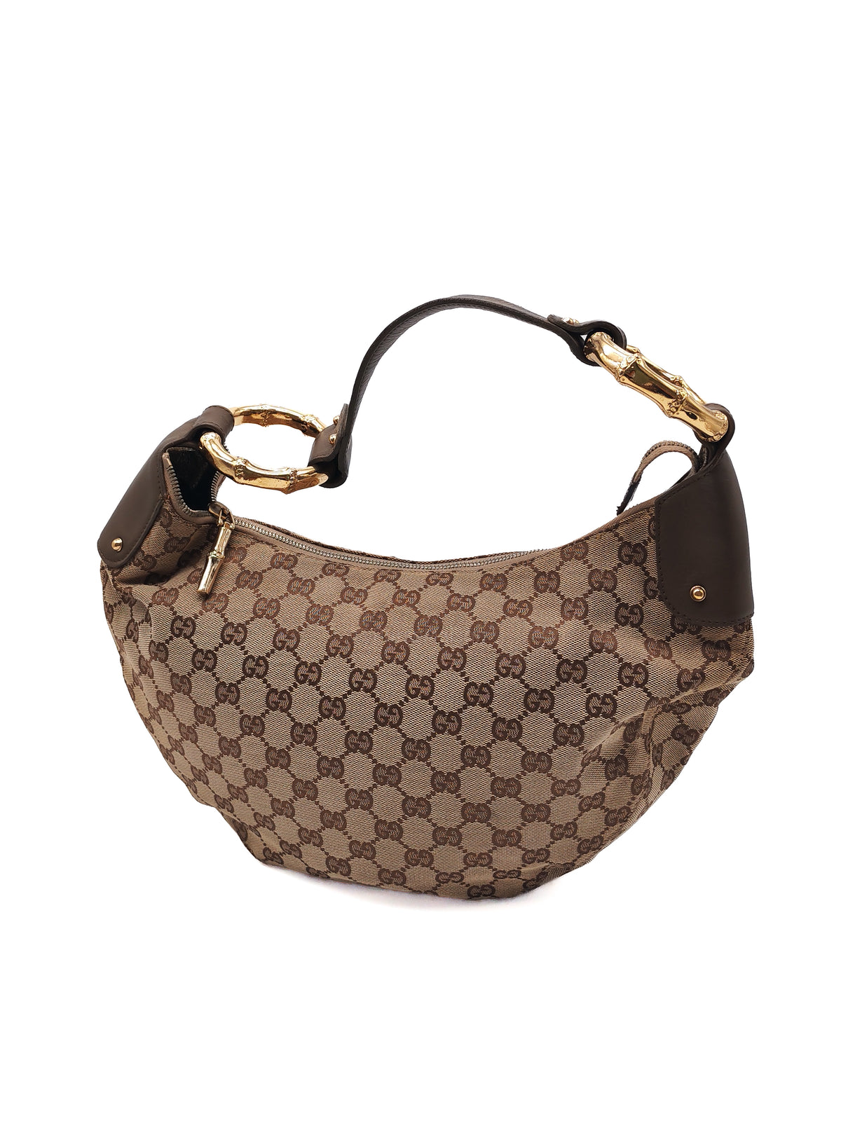 Gucci Vintage Bamboo Ring Hobo Bag in GG Supreme Canvas