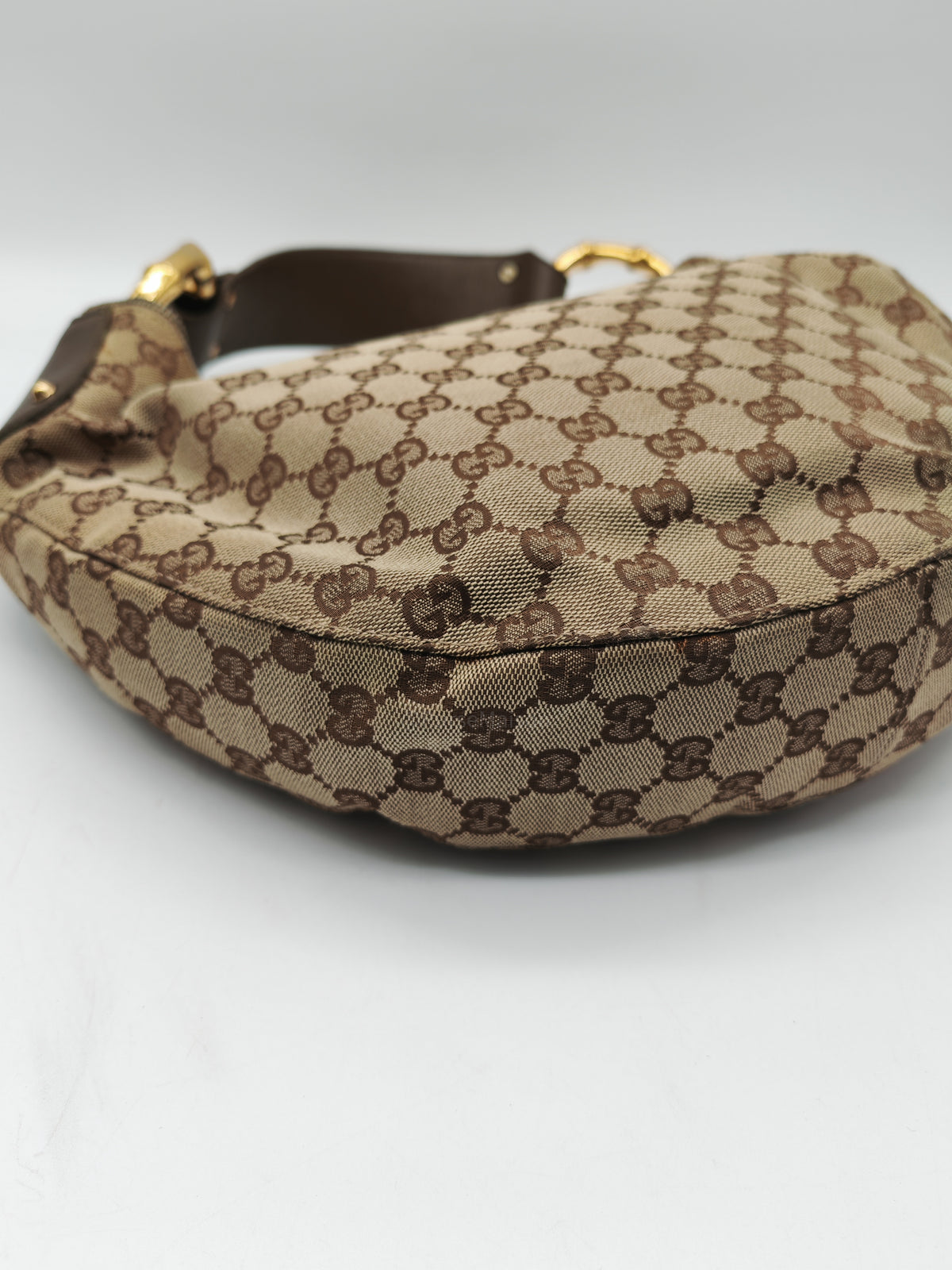 Gucci Vintage Bamboo Ring Hobo Bag in GG Supreme Canvas