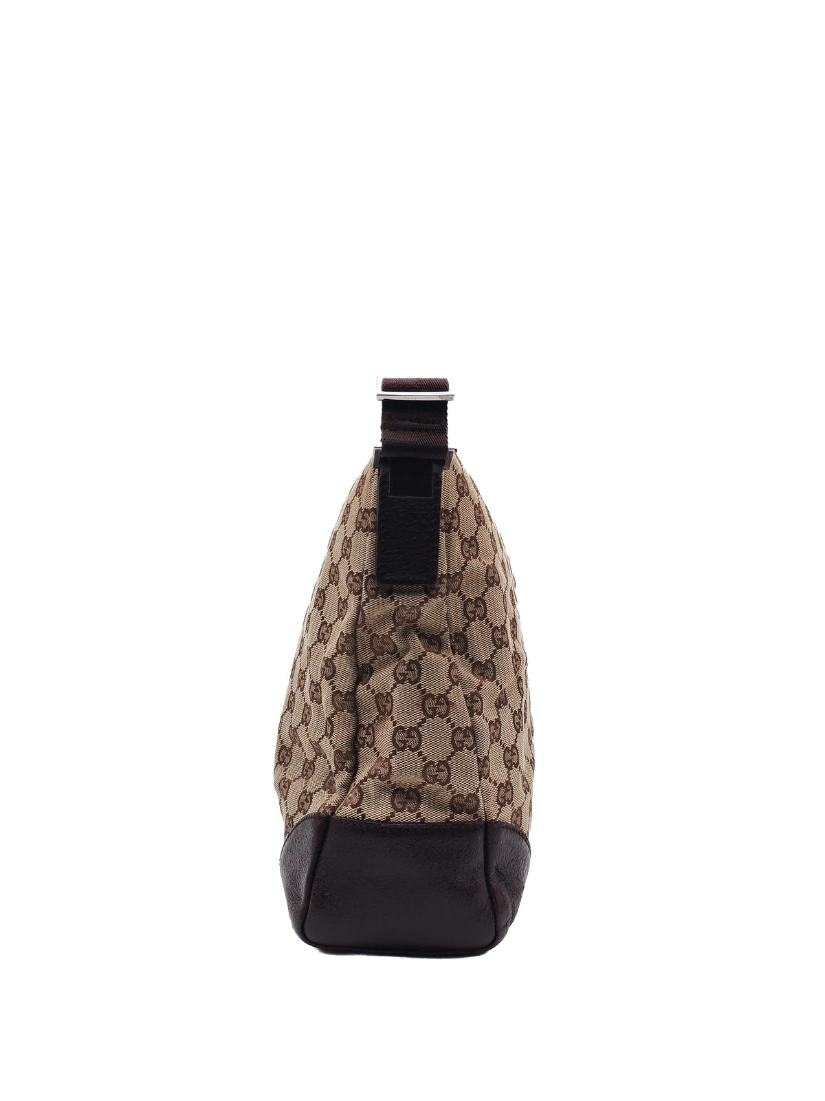 Gucci Zip Messenger Shoulder Bag in Monogram GG Canvas and Silver Hardware