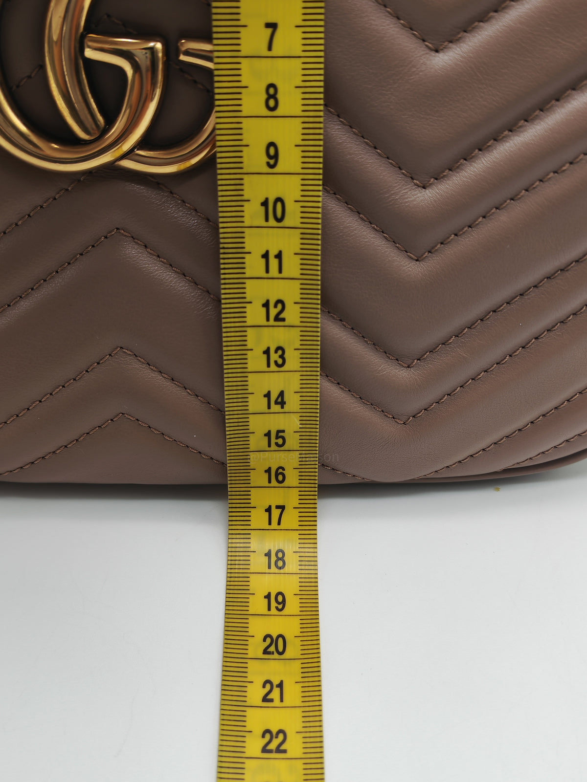 Gucci GG Marmont Camera Bag Small in Porcelain Rose Quilted Matellase Calfskin Leather and Gold Hardware
