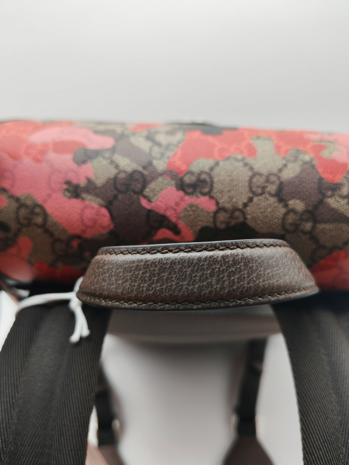 Gucci GG Supreme Pink and Red Camouflage Backpack