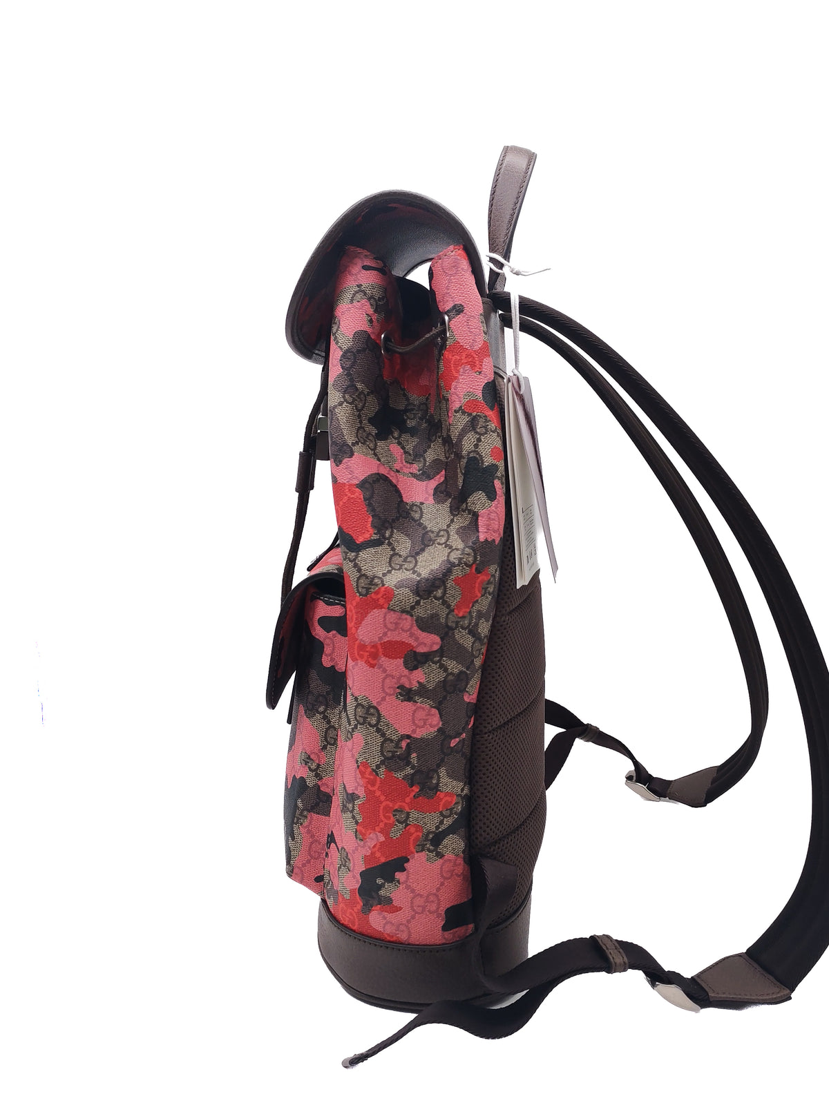 Gucci GG Supreme Pink and Red Camouflage Backpack