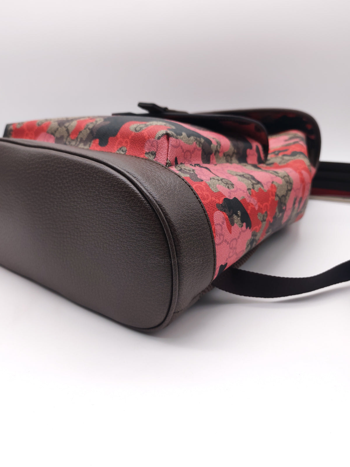 Gucci GG Supreme Pink and Red Camouflage Backpack