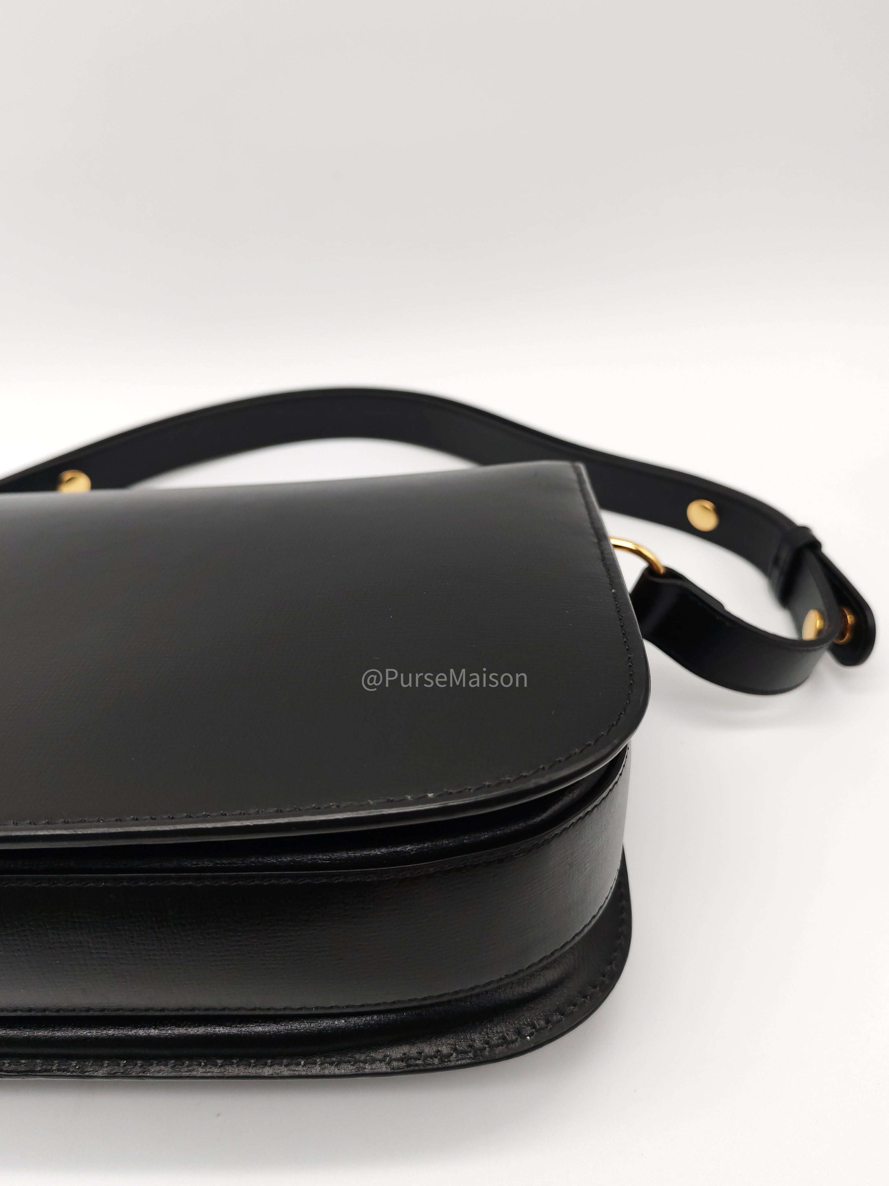 Gucci Horsebit 1955 Shoulder Bag Medium in Black Calfskin Leather