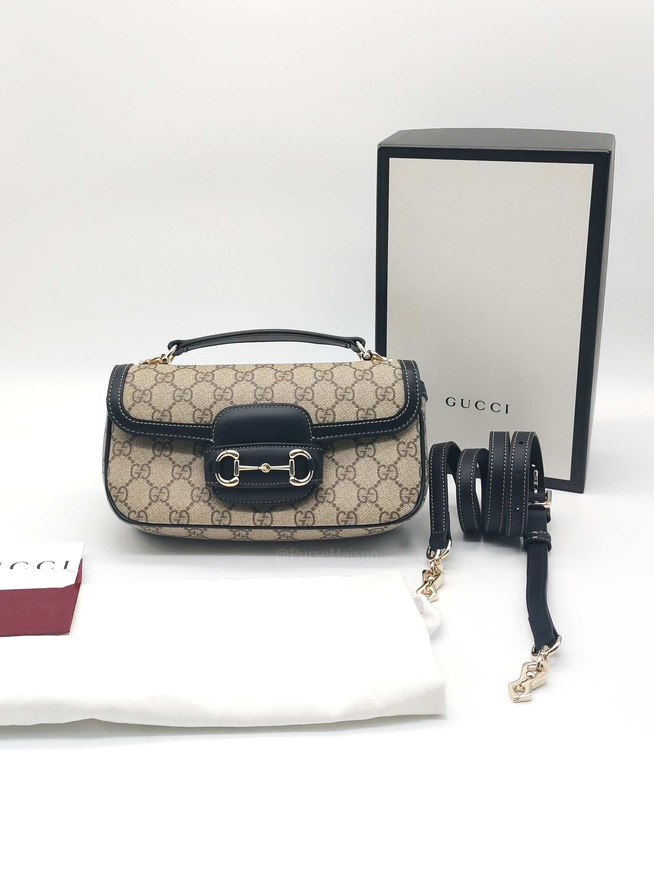 Gucci Horsebit 1955 Soft Small East West Shoulder Bag Supreme Canvas
