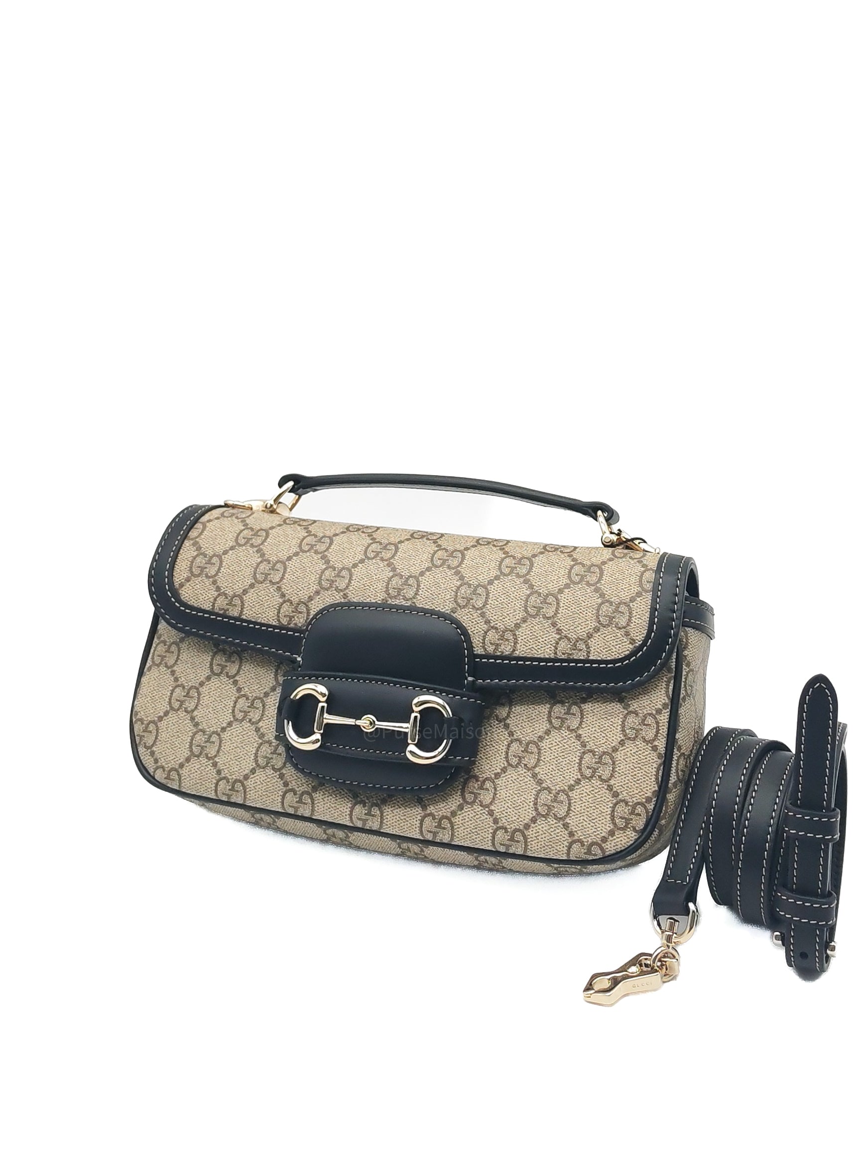 Gucci Horsebit 1955 Soft Small East West Shoulder Bag Supreme Canvas