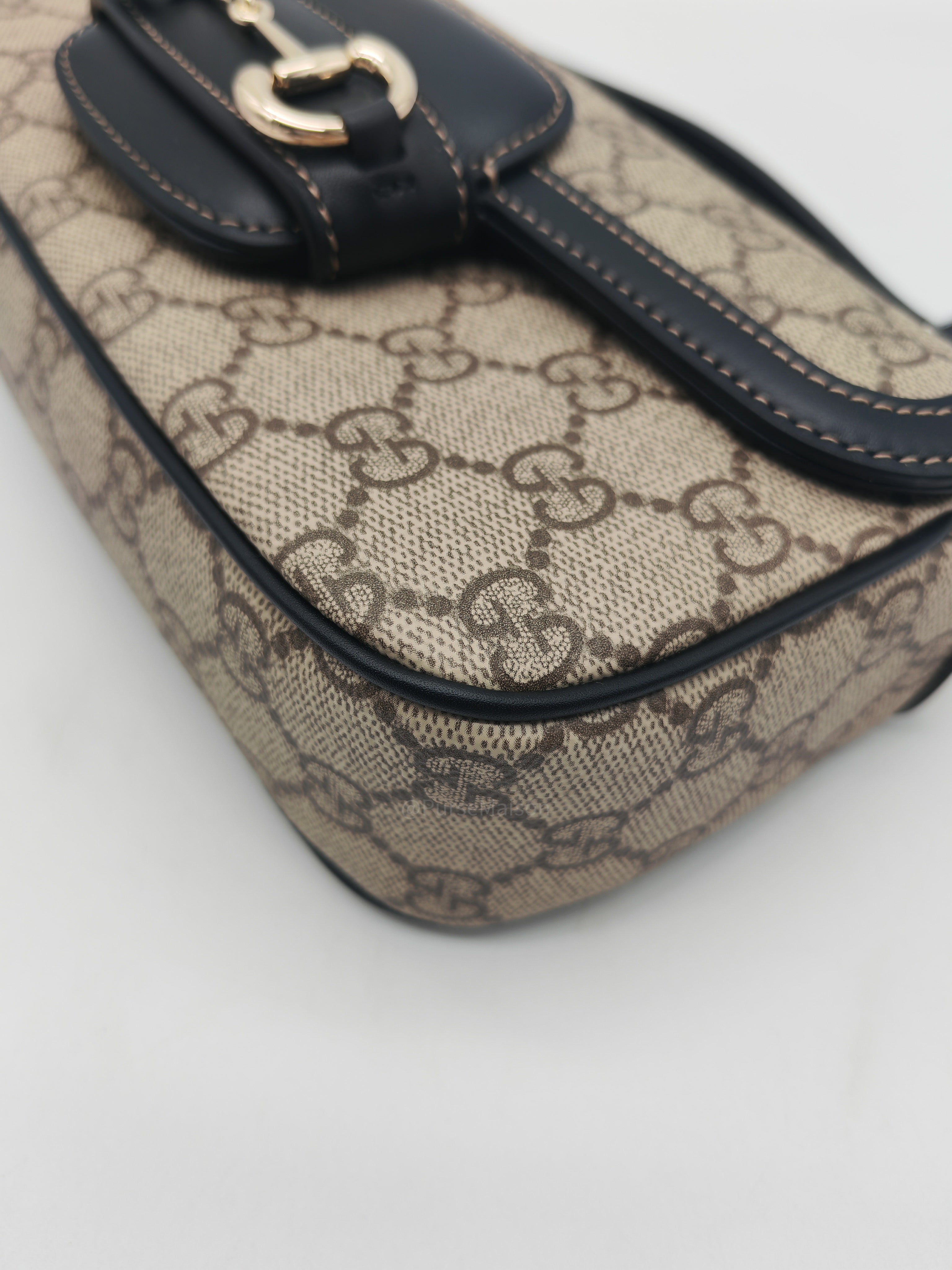 Gucci Horsebit 1955 Soft Small East West Shoulder Bag Supreme Canvas