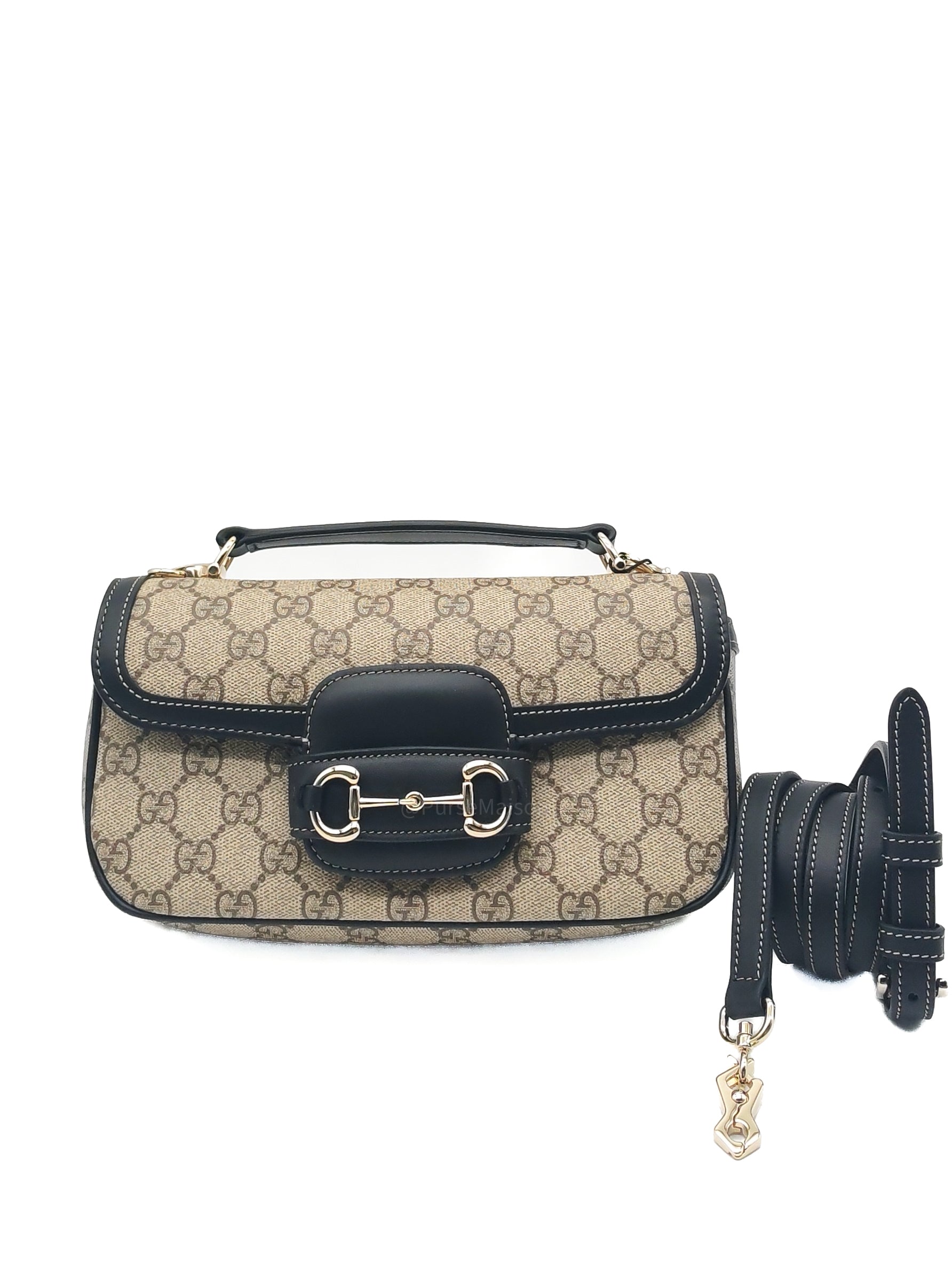 Gucci Horsebit 1955 Soft Small East West Shoulder Bag Supreme Canvas